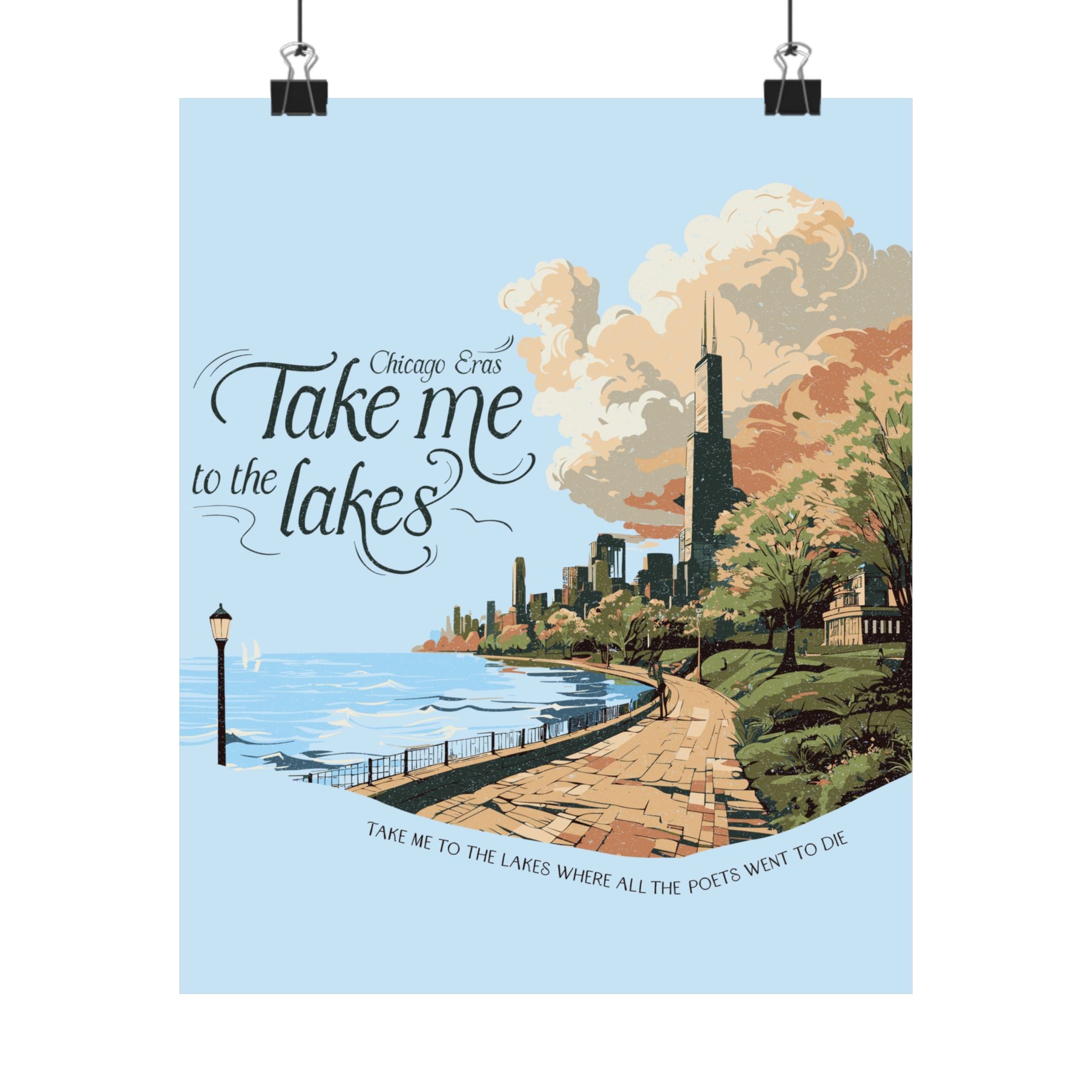 Light Blue Chicago Eras The Lakes Night One Poster