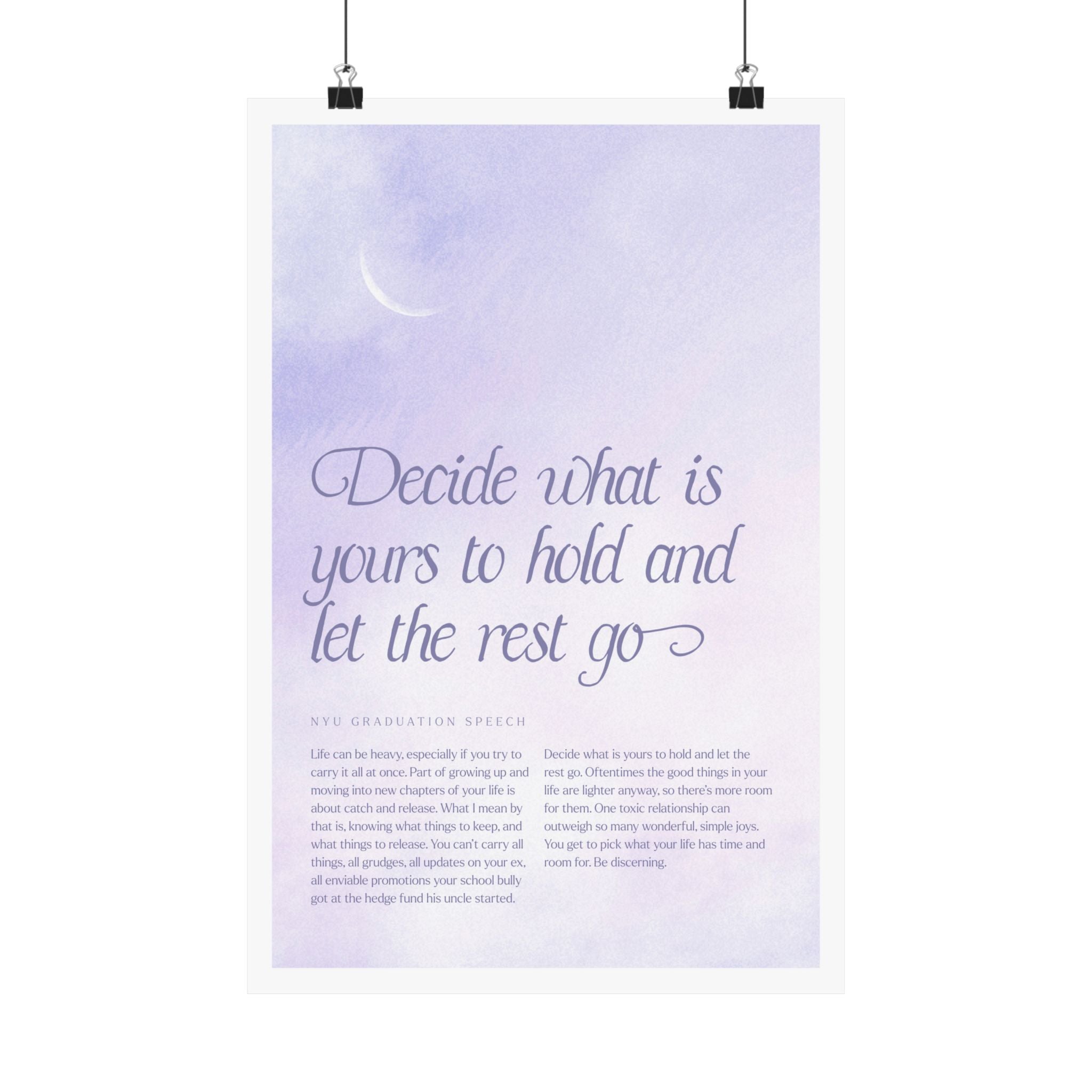 NYU Graduation Speech Poster