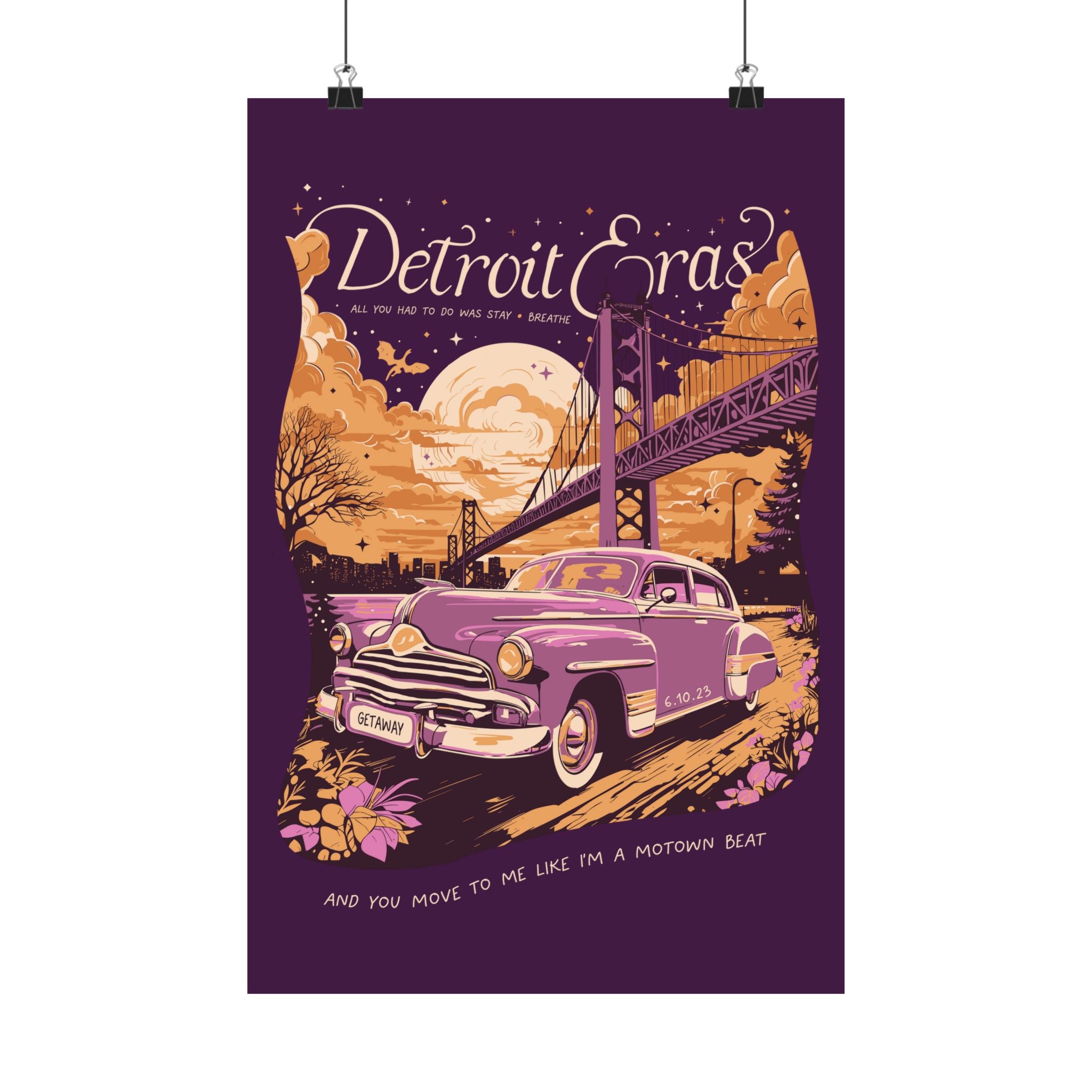 Berry Night Two Detroit Skyline Eras Tour Poster