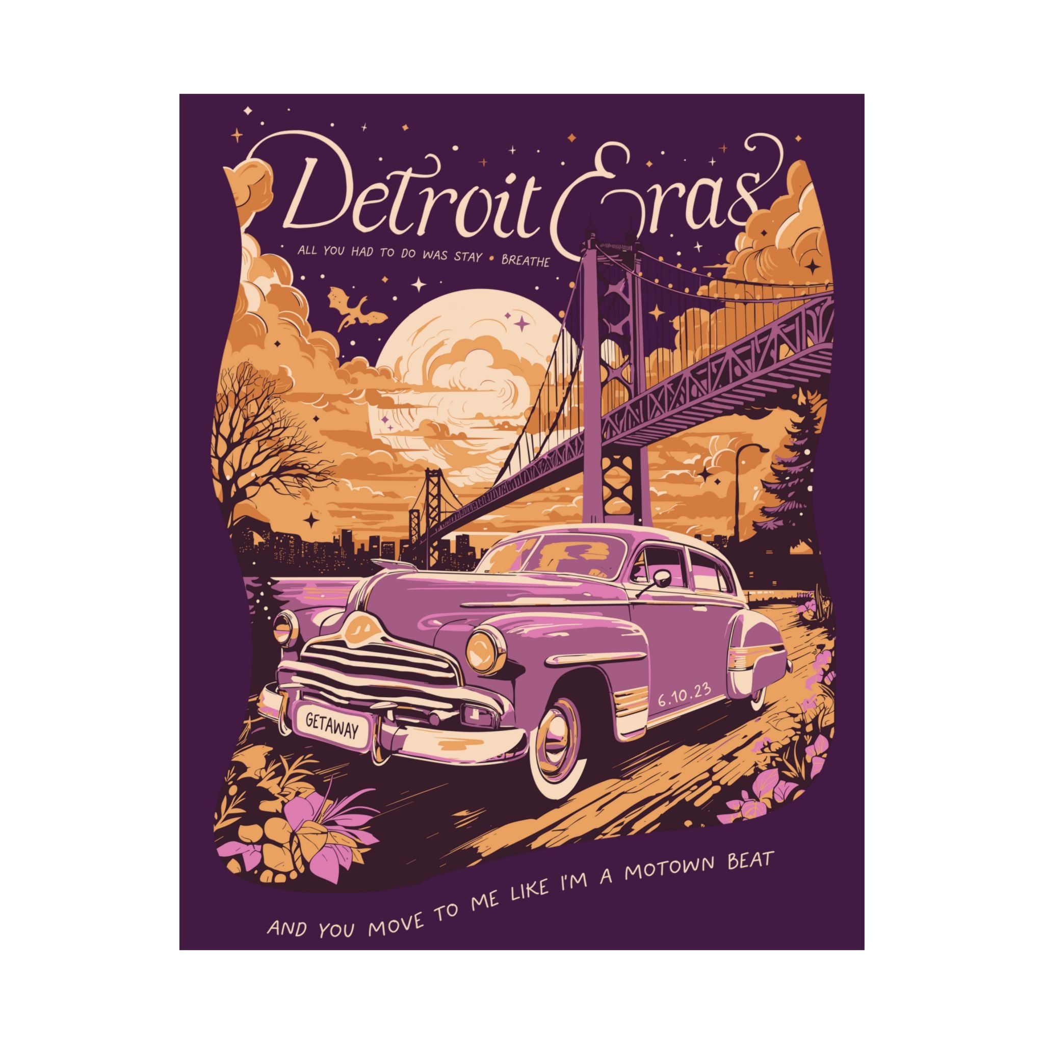 Berry Night Two Detroit Skyline Eras Tour Poster