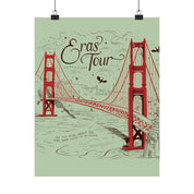 Santa Clara Era Tour Golden Gate Bridge Green Poster