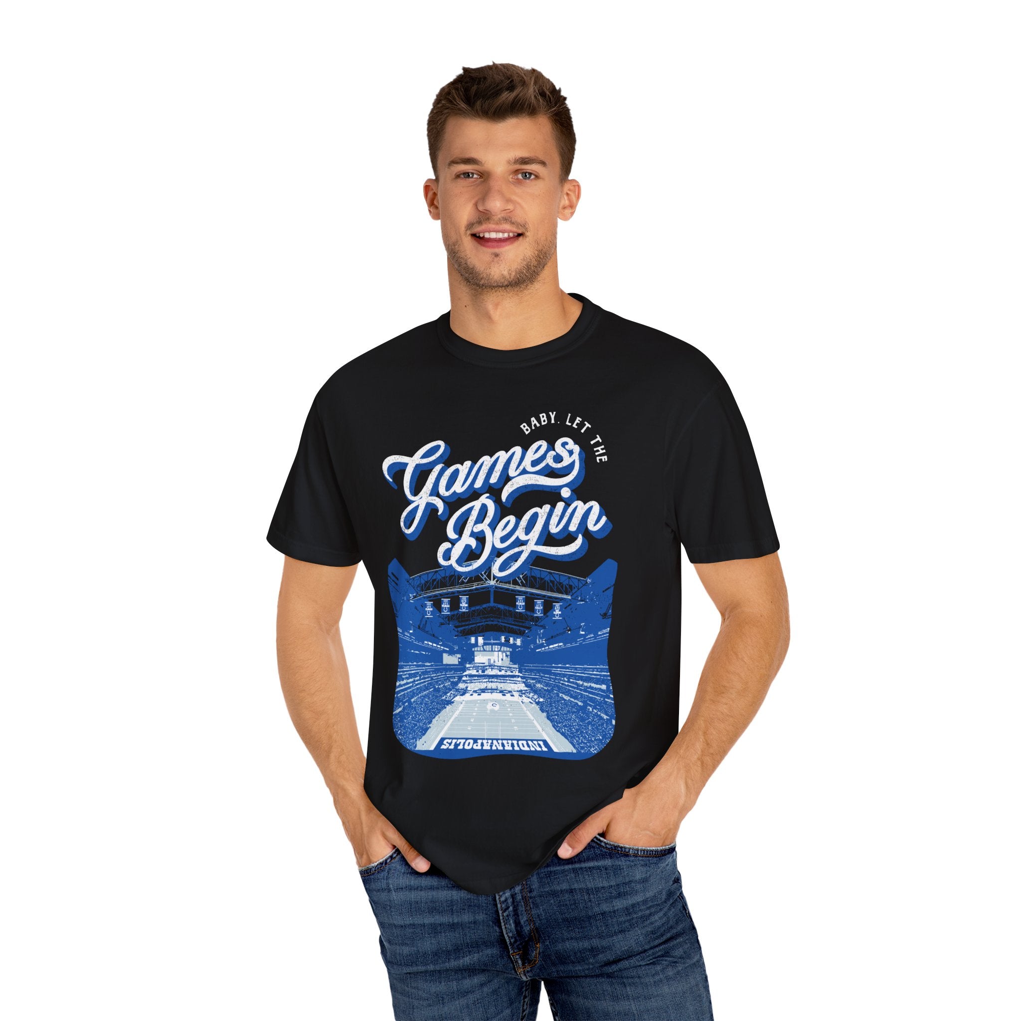 Let the Games Begin Indy Football Comfort Colors Tee