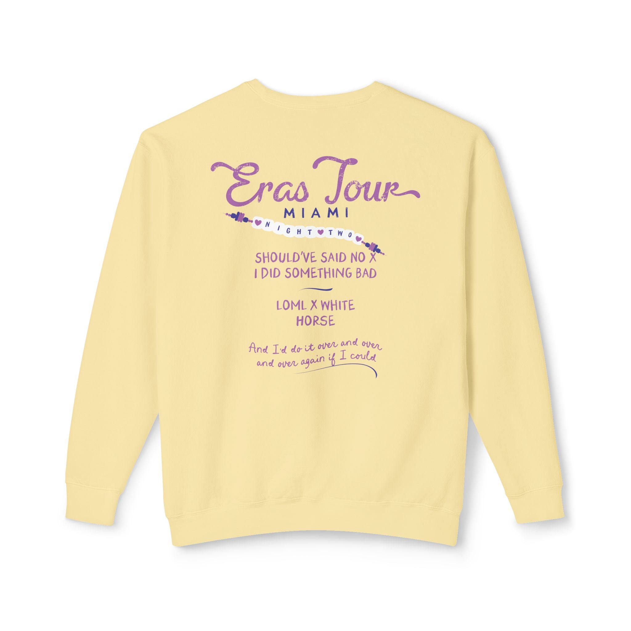 Miami Eras Night Two Lifeguard Lightweight Comfort Colors Crewneck