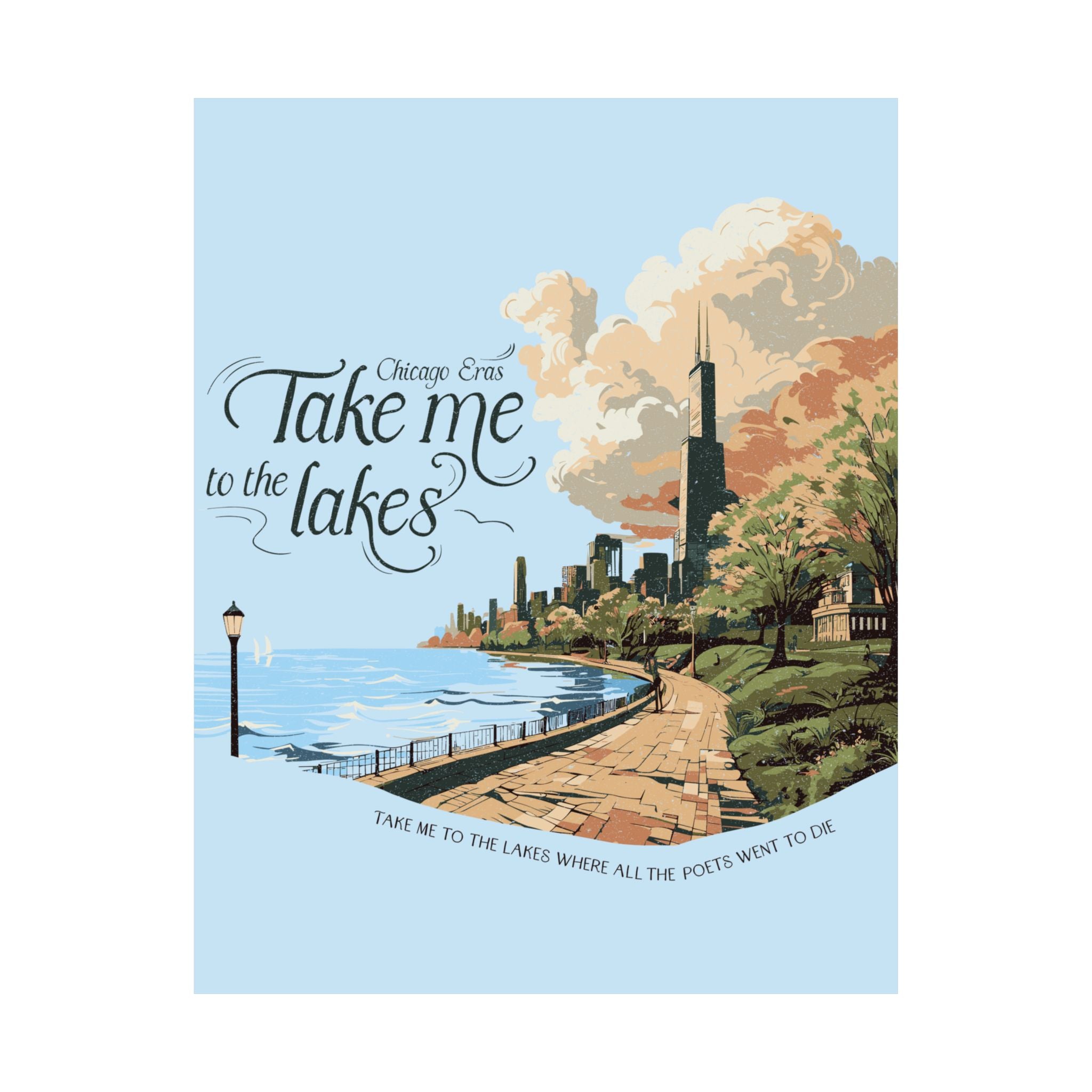 Light Blue Chicago Eras The Lakes Night One Poster