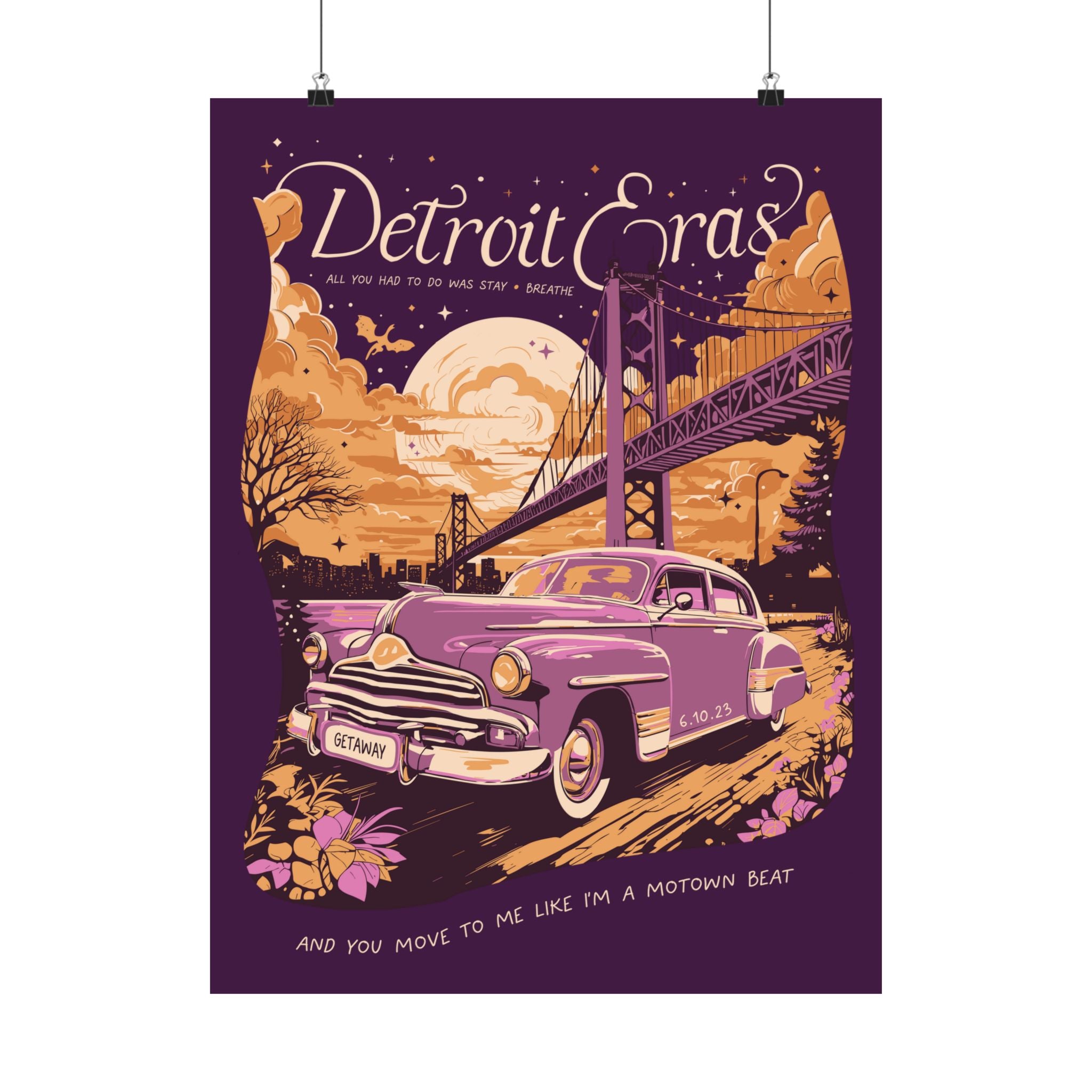 Berry Night Two Detroit Skyline Eras Tour Poster