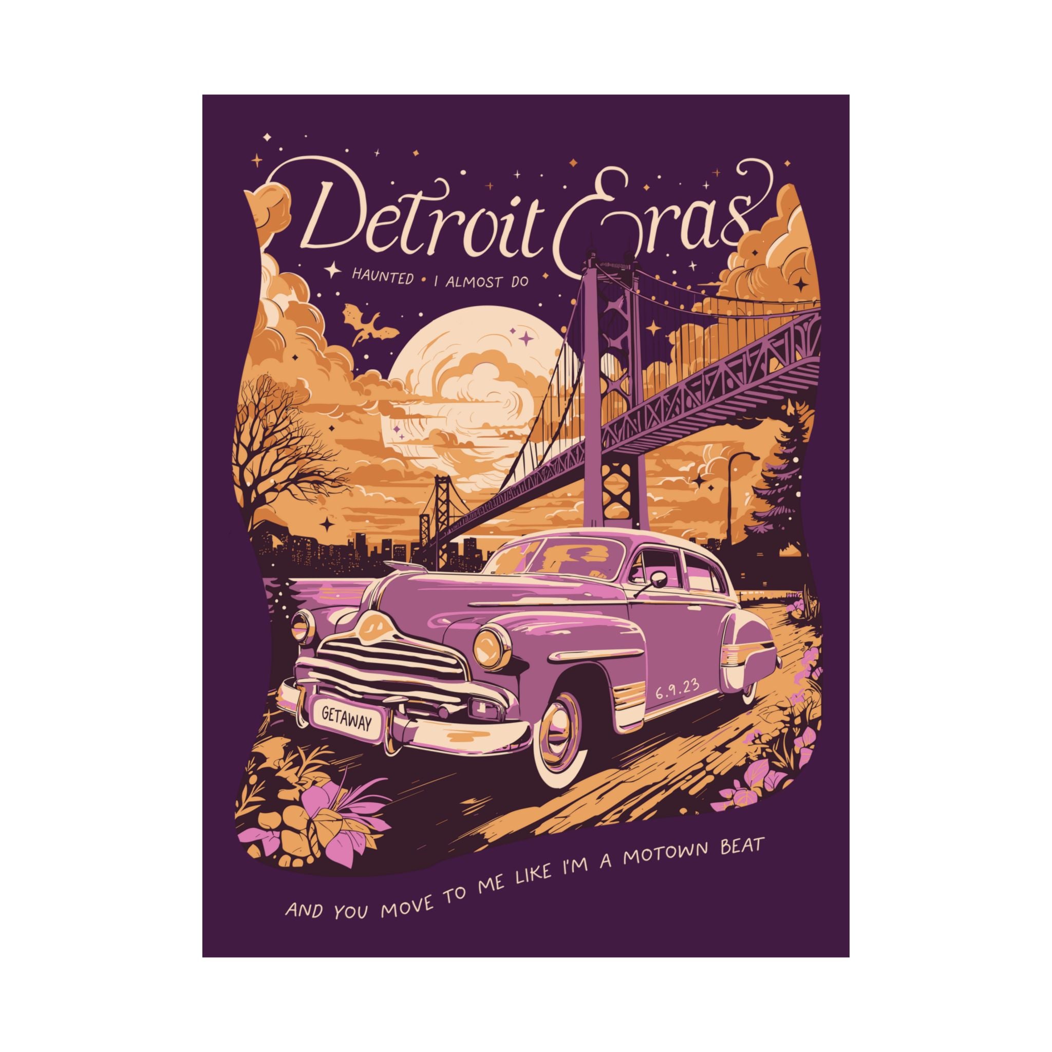 Berry Night One Detroit Skyline Eras Tour Poster