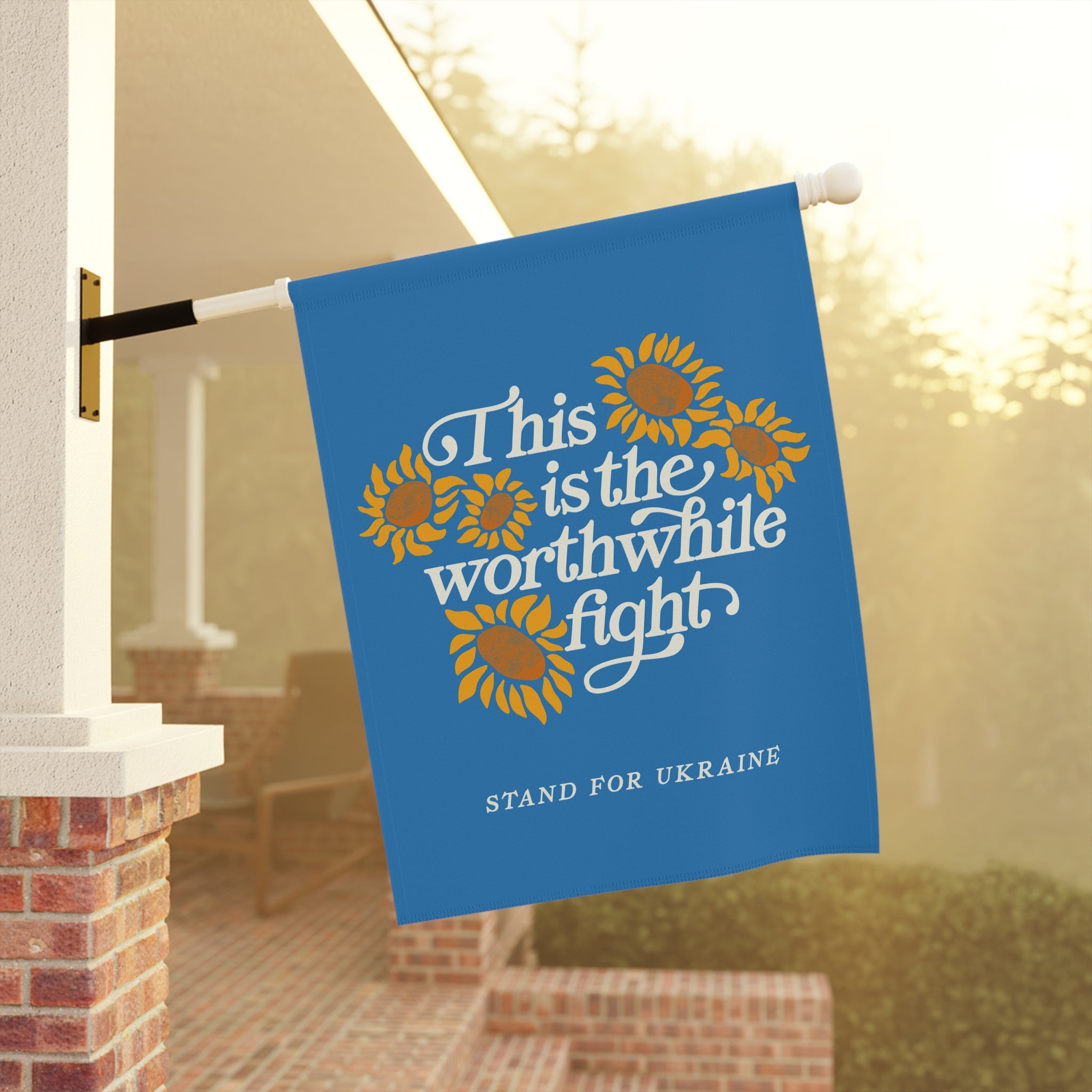 This is the Worthwhile Fight Garden Flag Banner