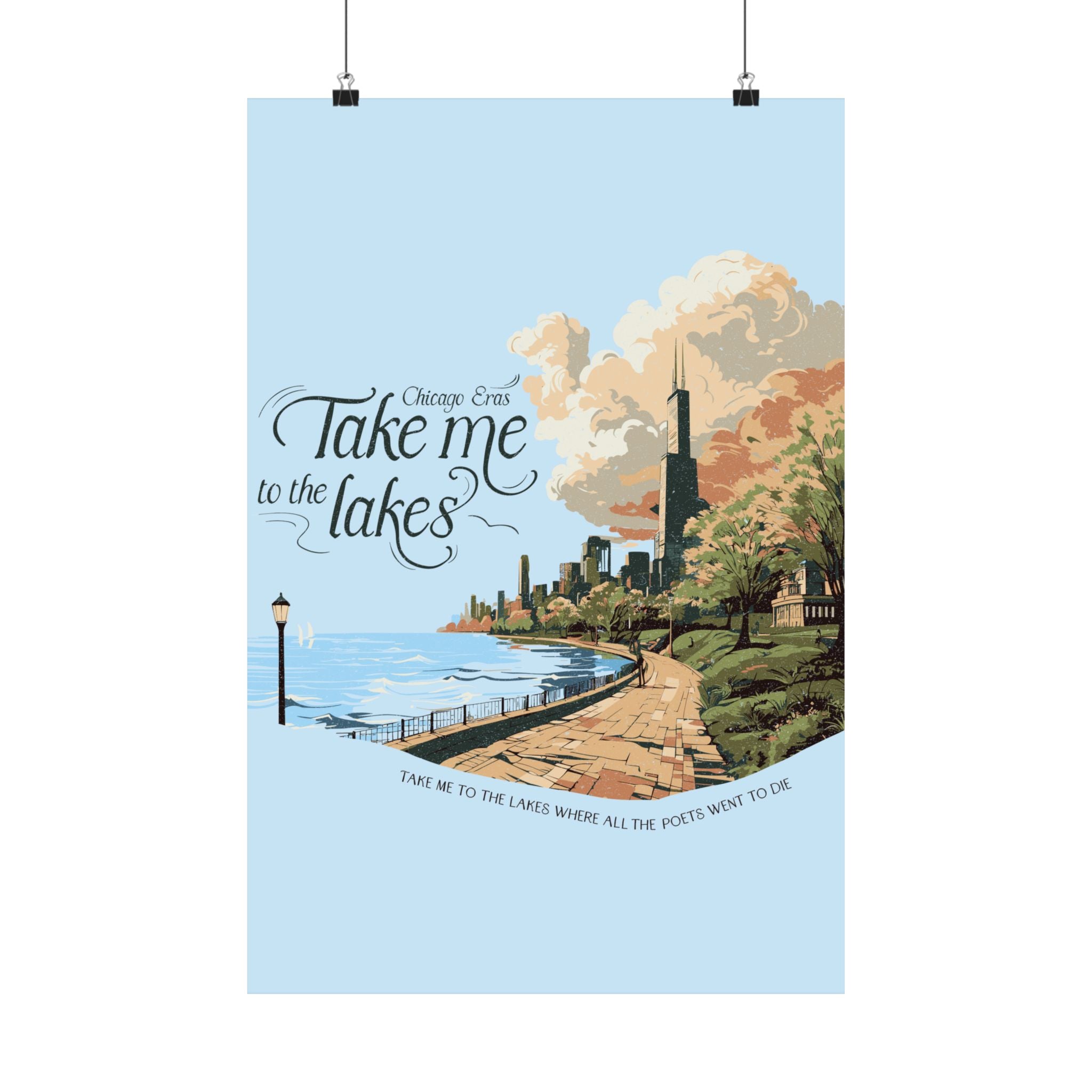 Light Blue Chicago Eras The Lakes Night One Poster