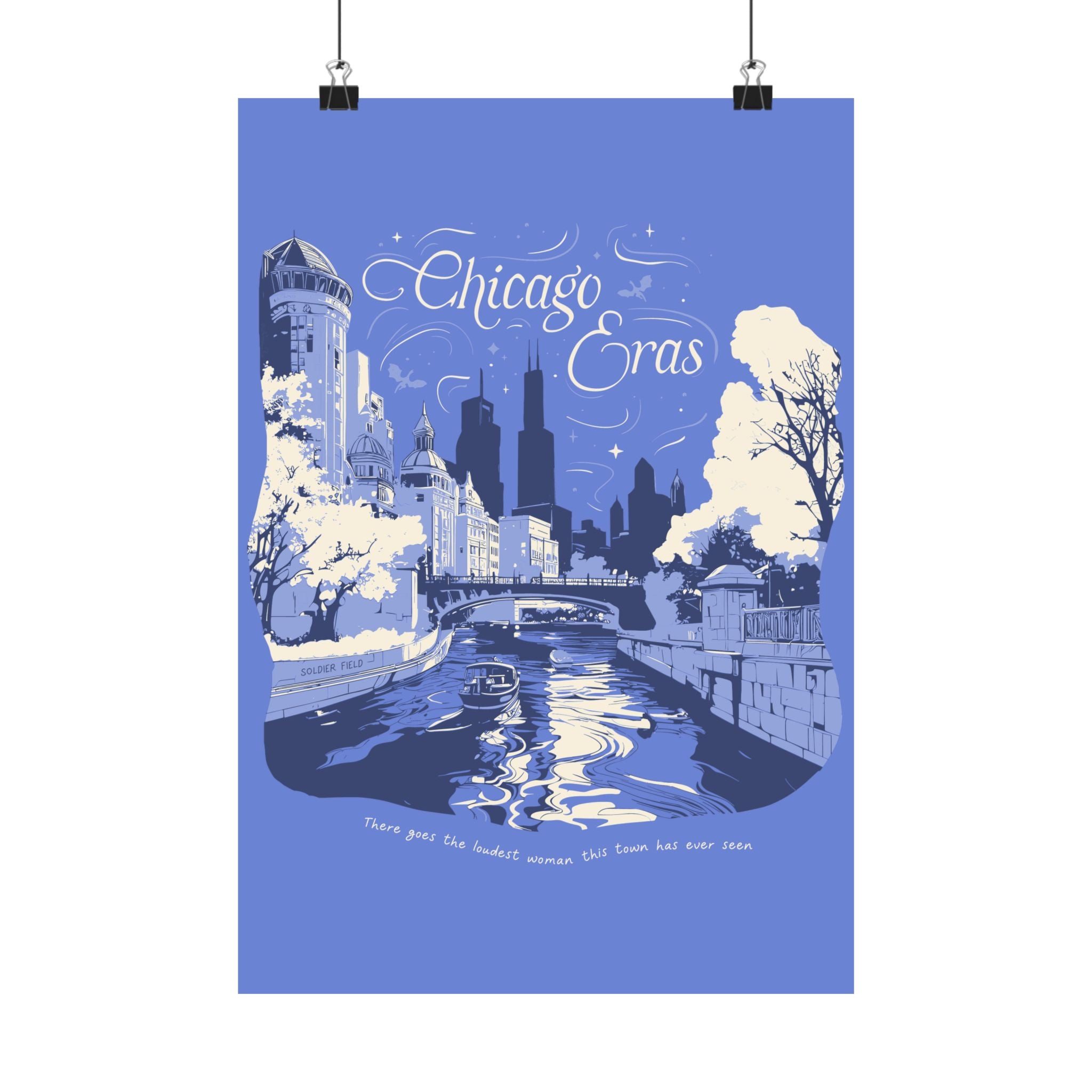 Periwinkle Eras Tour Chicago River Walk Poster