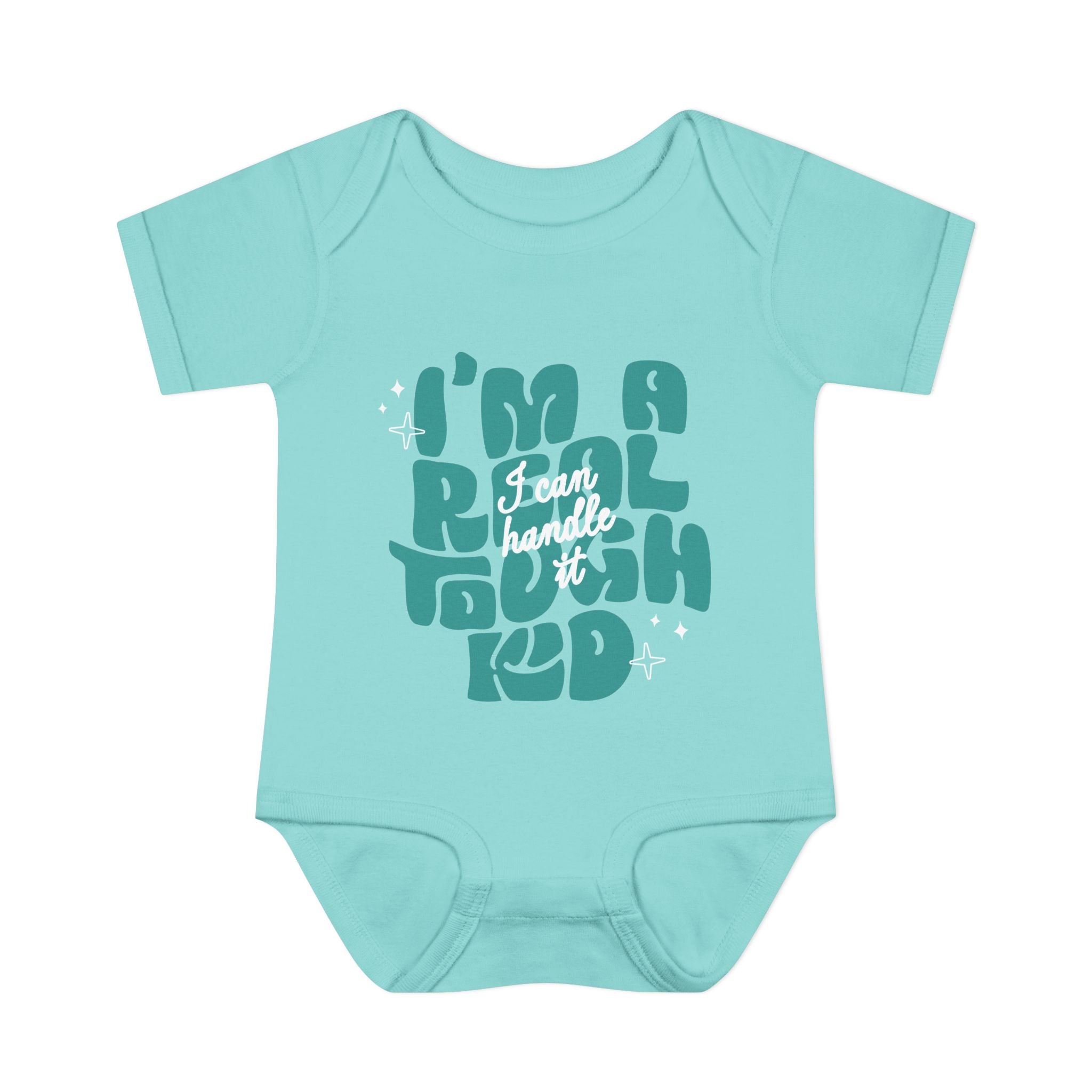 I'm a Real Tough Kid Baby Rib Onesie