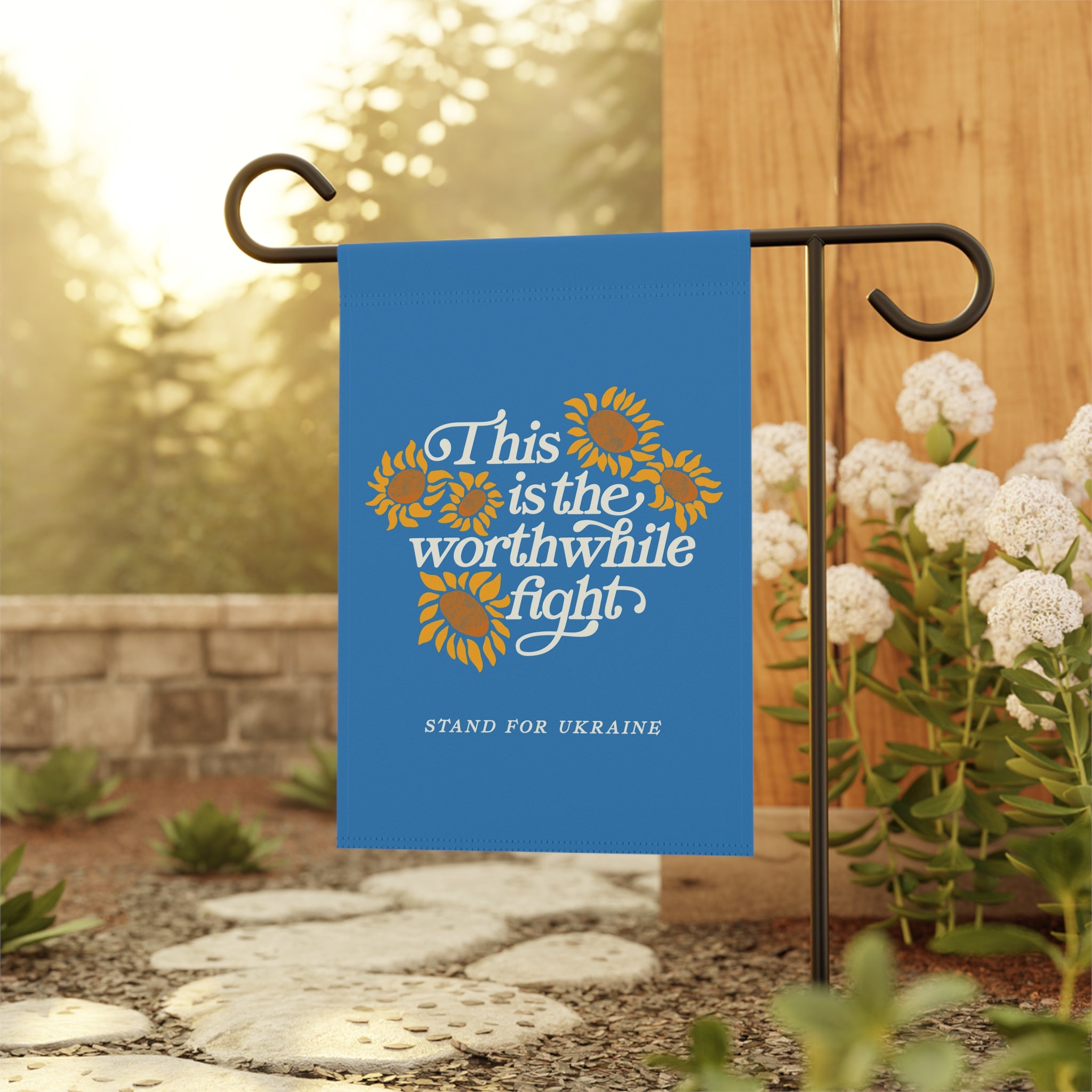 This is the Worthwhile Fight Garden Flag Banner