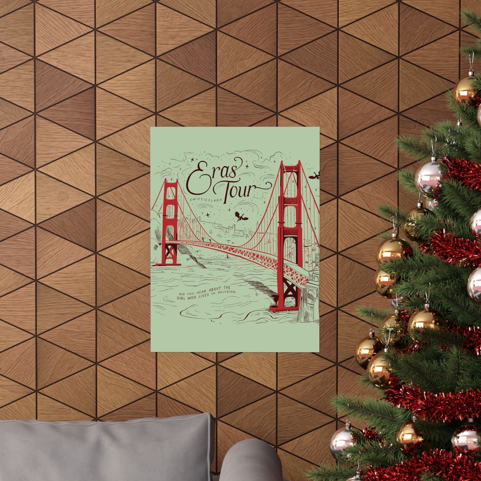 Santa Clara Era Tour Golden Gate Bridge Green Poster