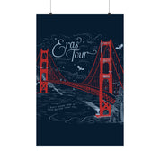 Santa Clara Eras Tour Golden Gate Bridge Navy Poster