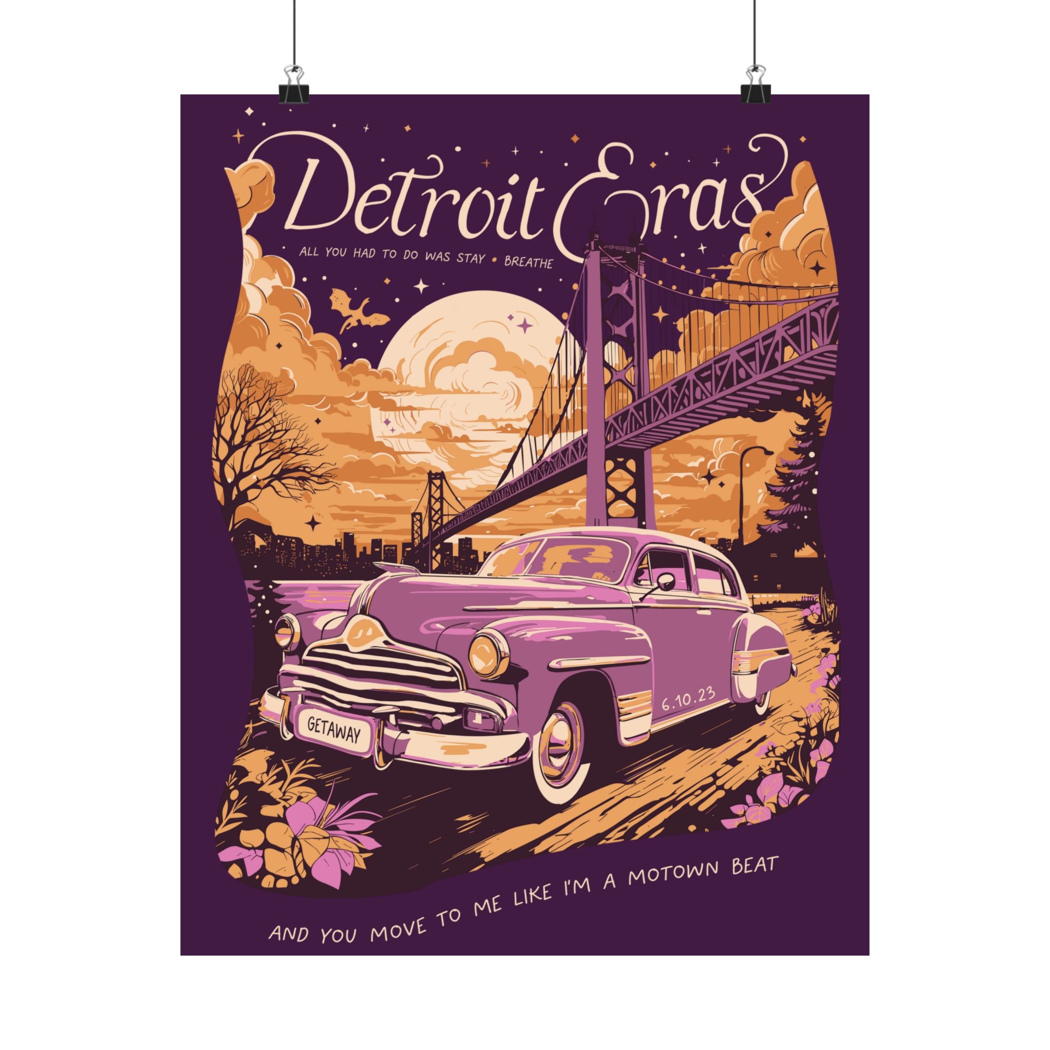 Berry Night Two Detroit Skyline Eras Tour Poster