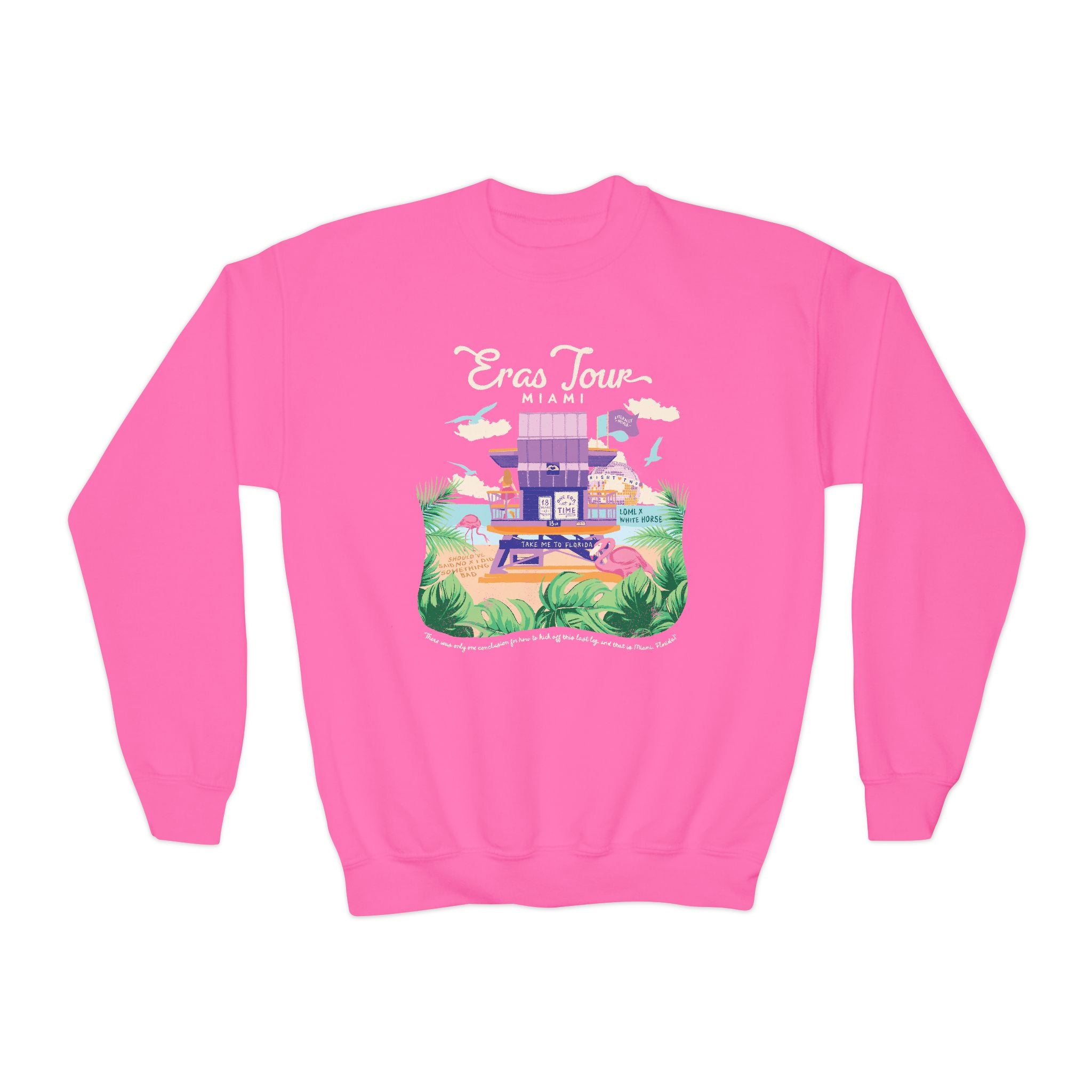 Kid's Miami Eras Night Two Lifeguard Crewneck Sweatshirt