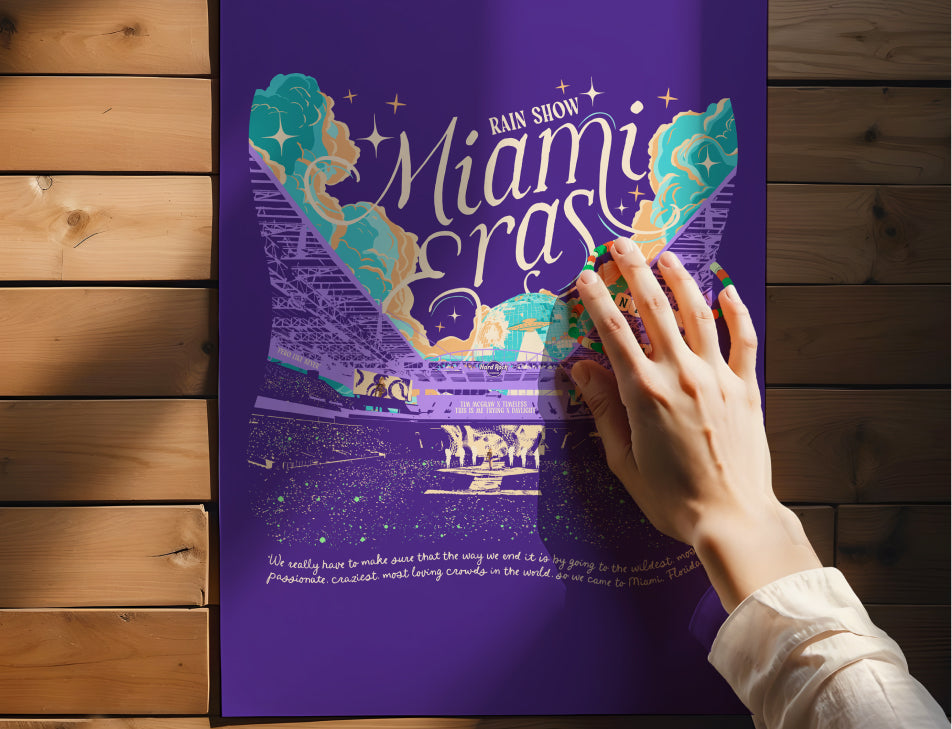 Purple Miami Eras  Night One Hard Rock Stadium Poster