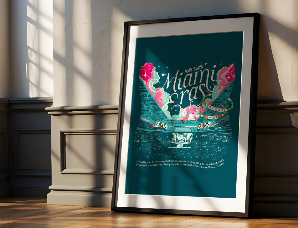 Teal Miami Eras Night One Hard Rock Stadium Poster