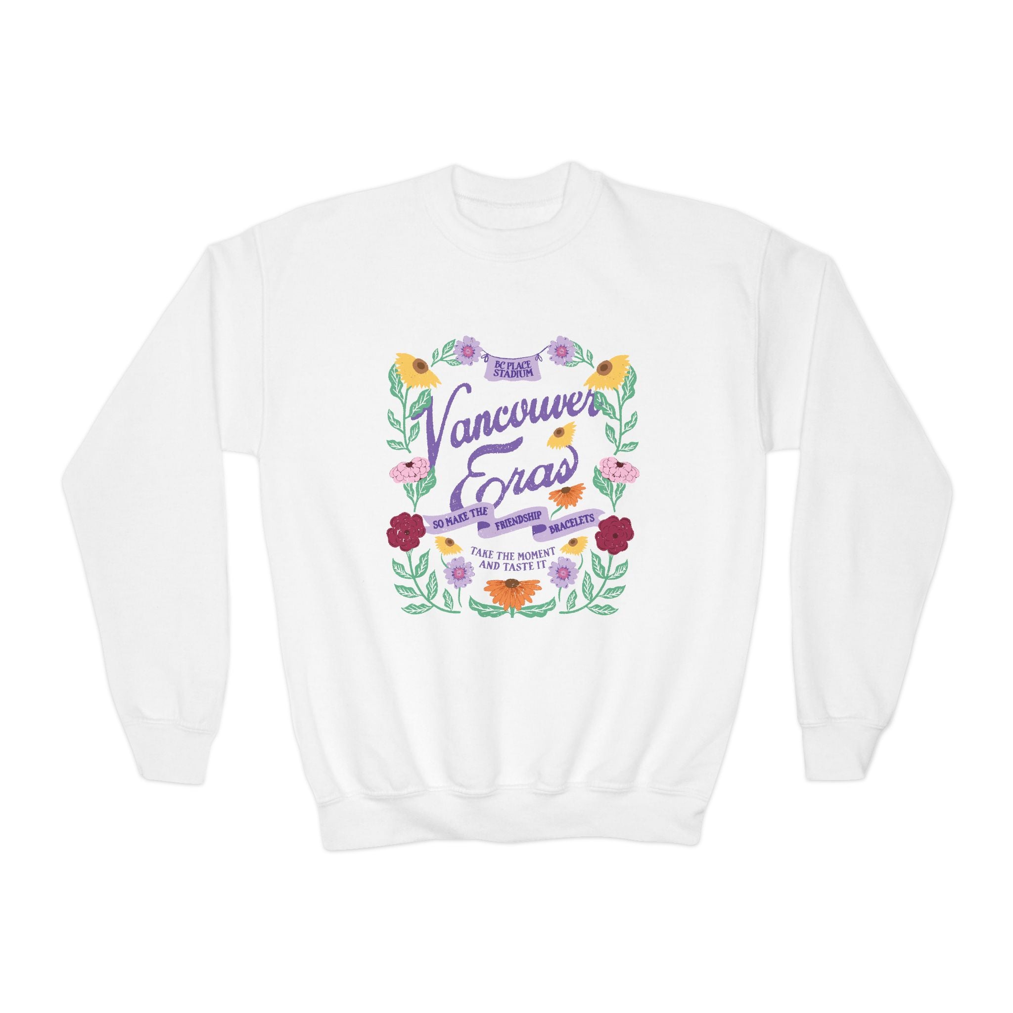 Kid's Vancouver Eras Tour Floral Surprise Song Piano Crewneck Sweatshirt