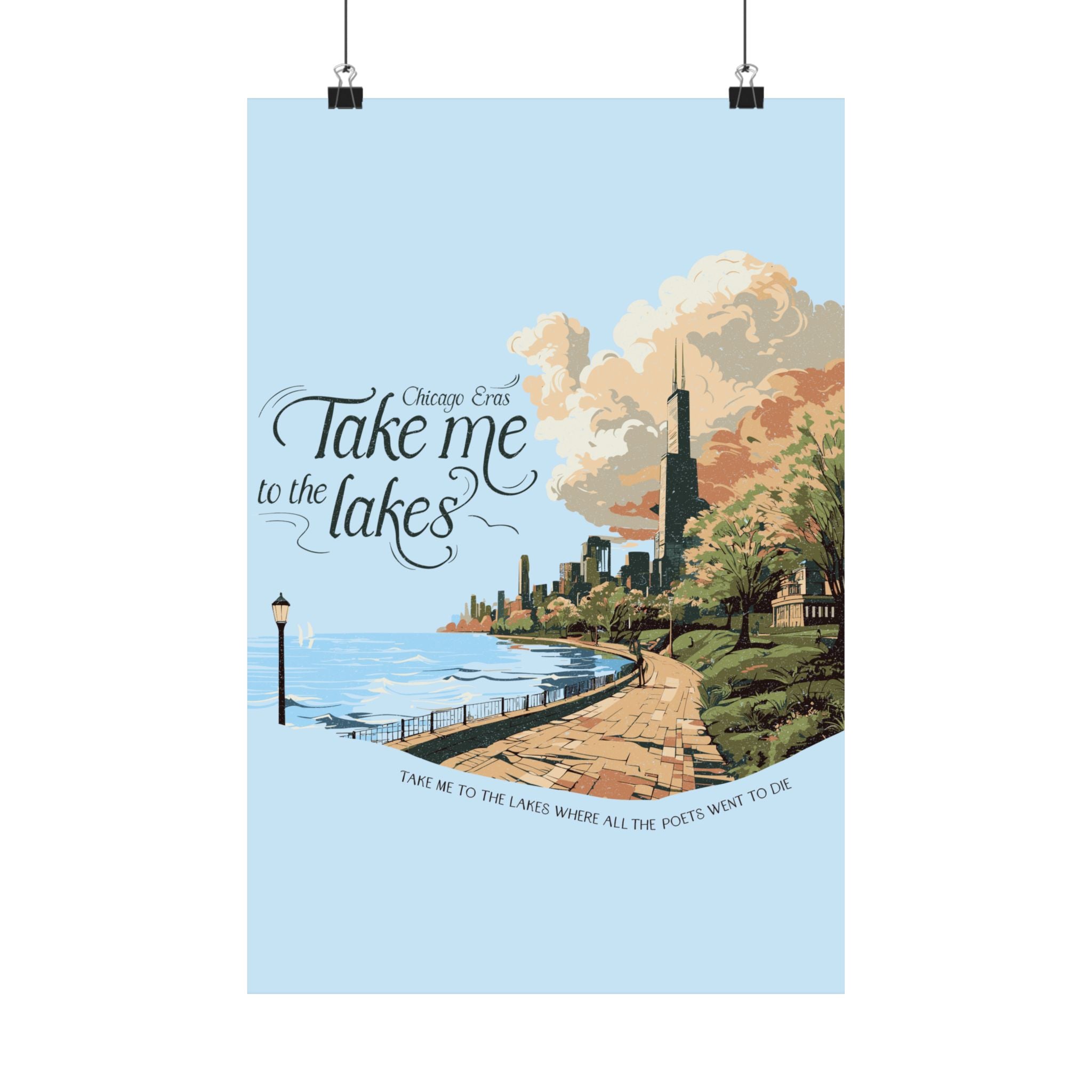 Light Blue Chicago Eras The Lakes Night One Poster