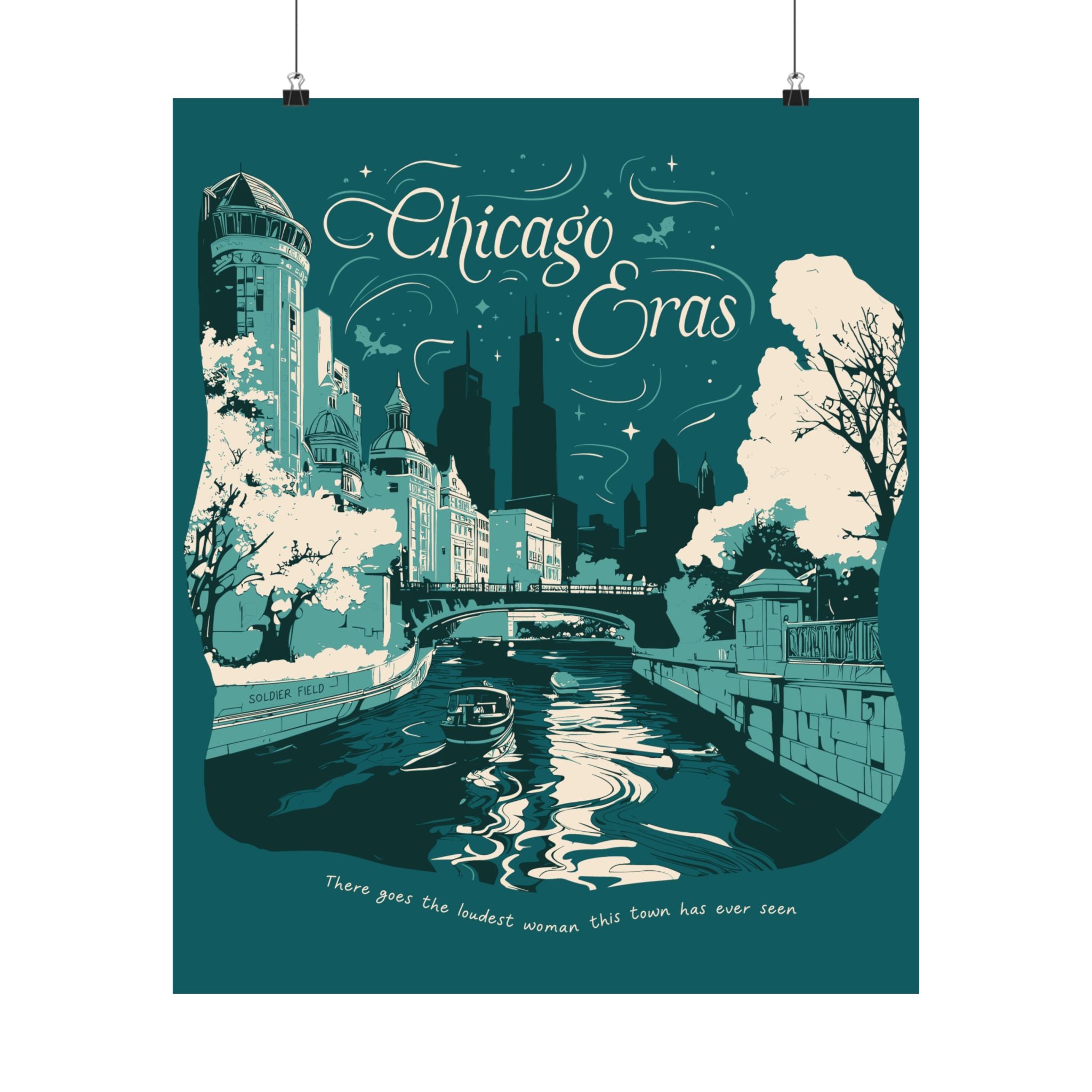 Emerald Eras Tour Chicago River Walk Poster