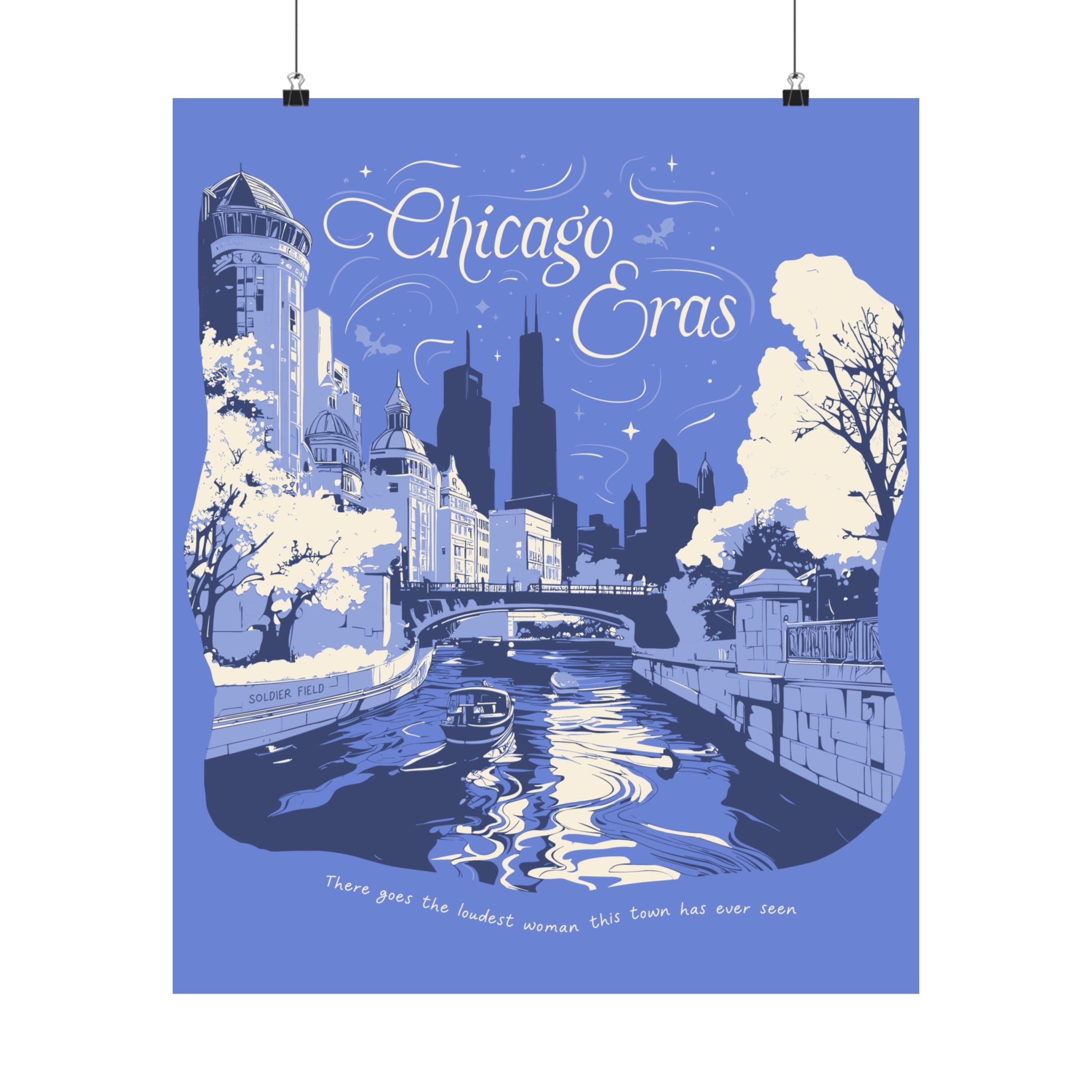 Periwinkle Eras Tour Chicago River Walk Poster