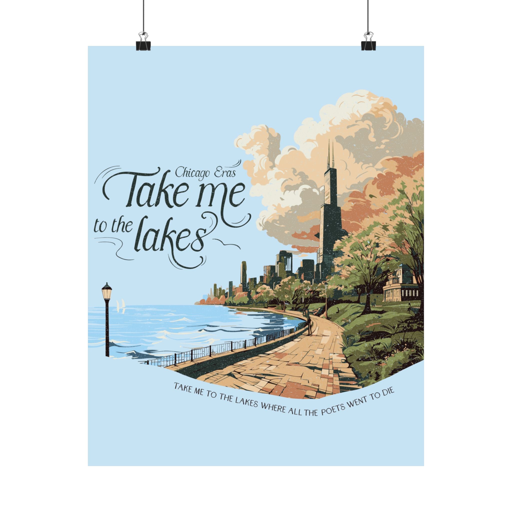 Light Blue Chicago Eras The Lakes Night One Poster