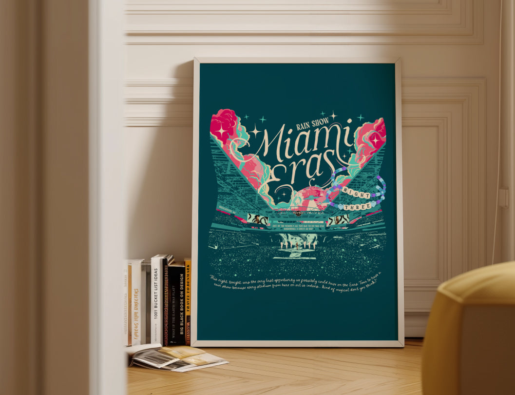 Teal Miami Eras Night Three Hard Rock Stadium Poster