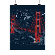 Santa Clara Eras Tour Golden Gate Bridge Navy Poster