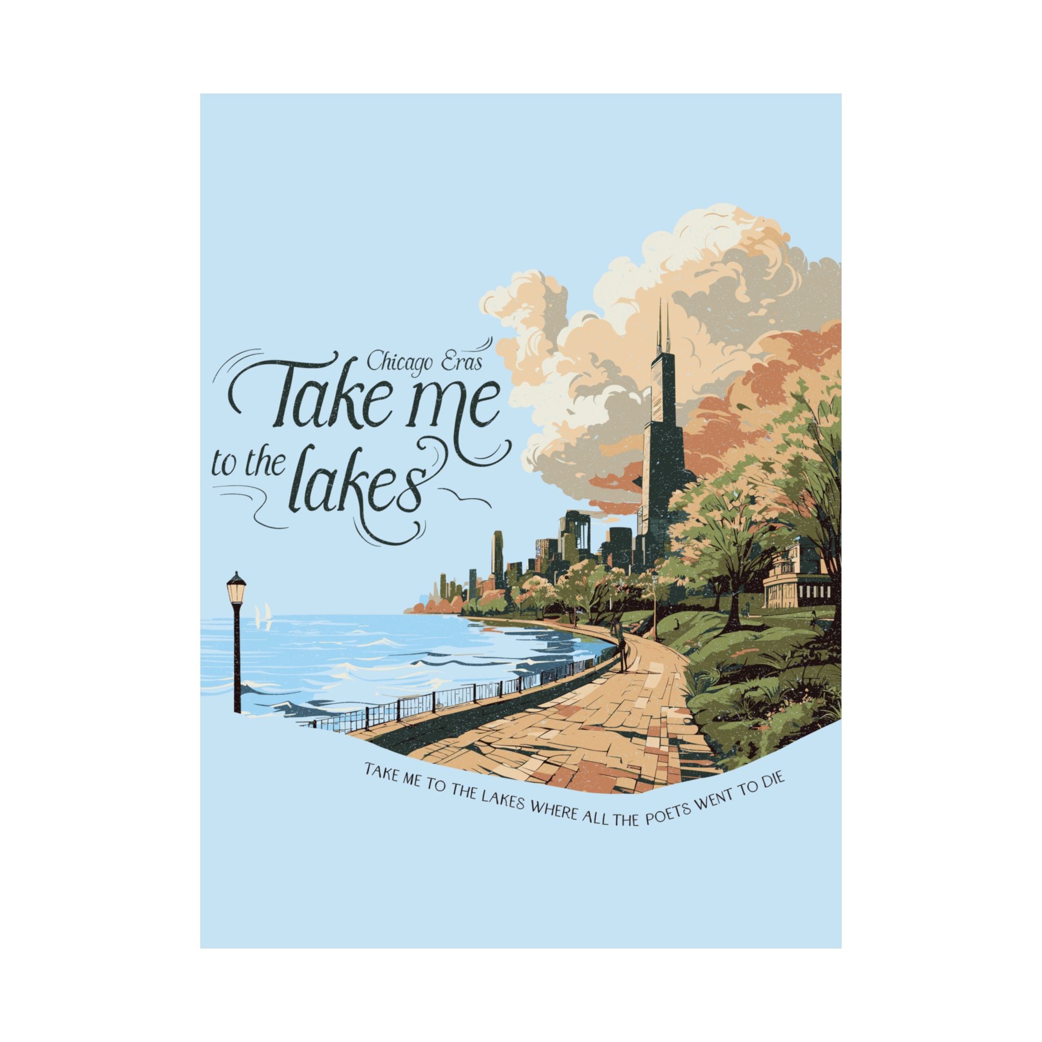 Light Blue Chicago Eras The Lakes Night One Poster