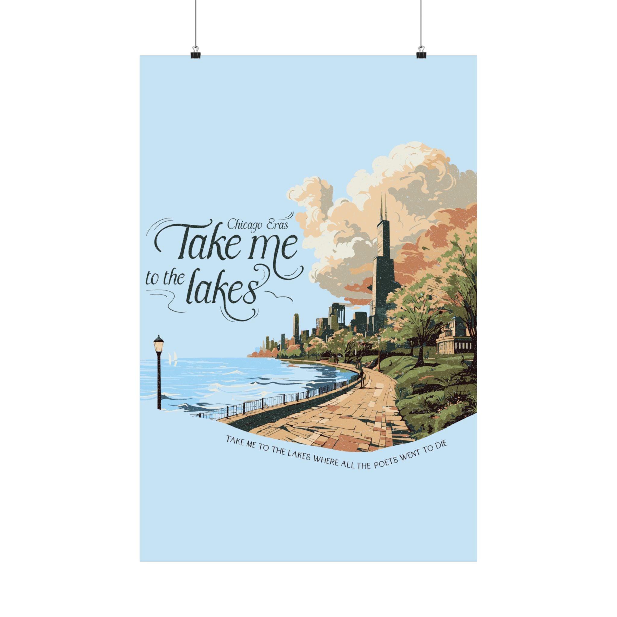 Light Blue Chicago Eras The Lakes Night One Poster