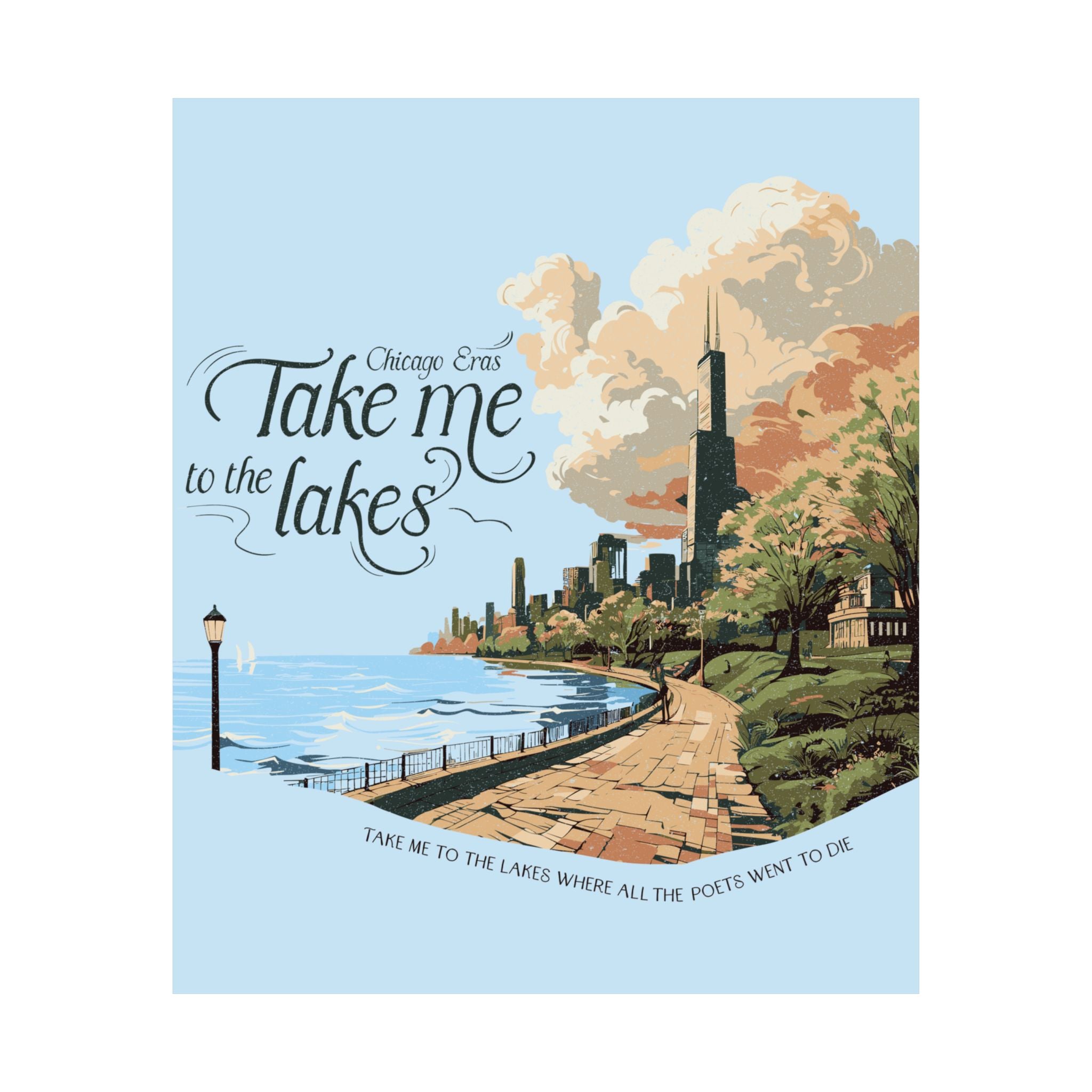 Light Blue Chicago Eras The Lakes Night One Poster