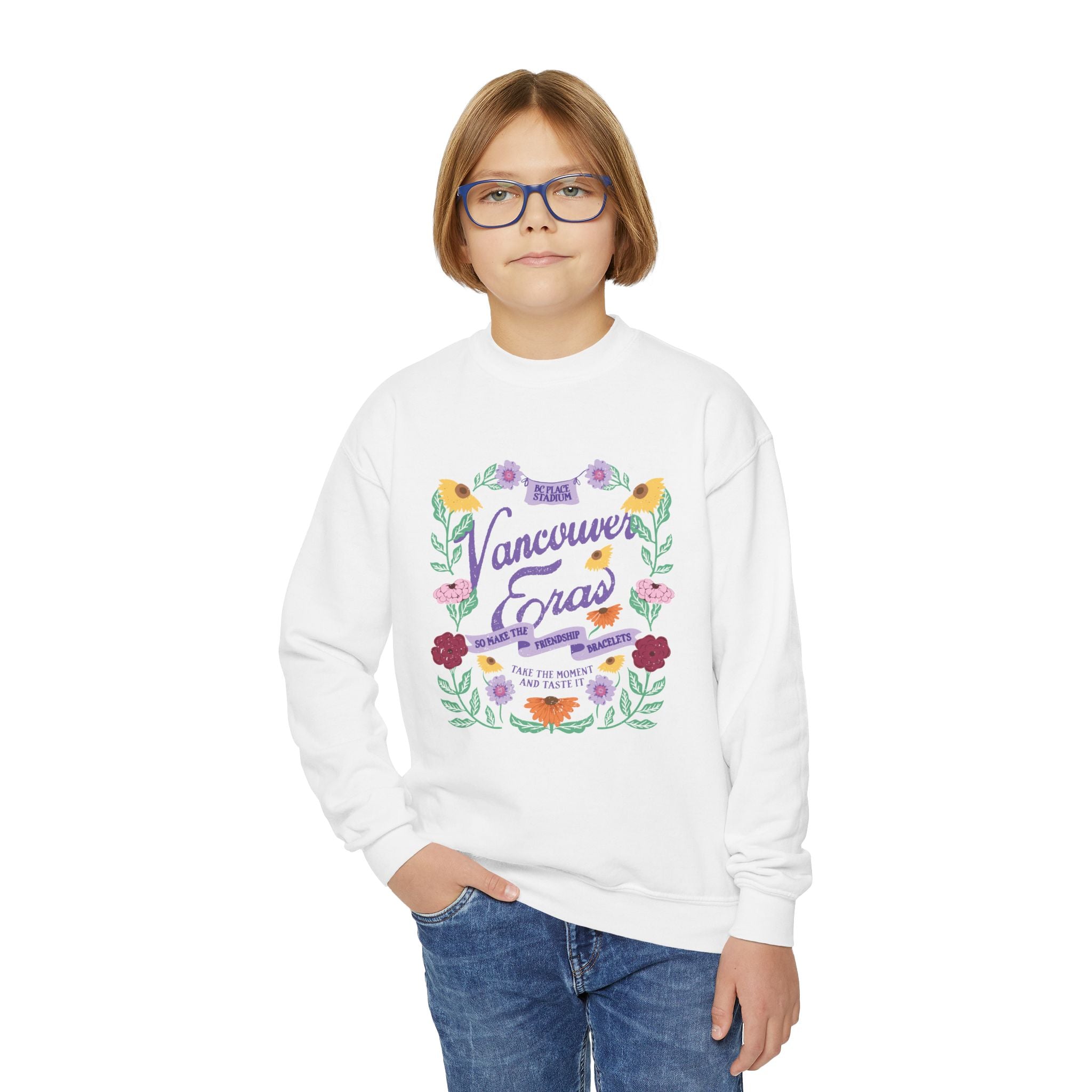 Kid's Vancouver Eras Tour Floral Surprise Song Piano Crewneck Sweatshirt