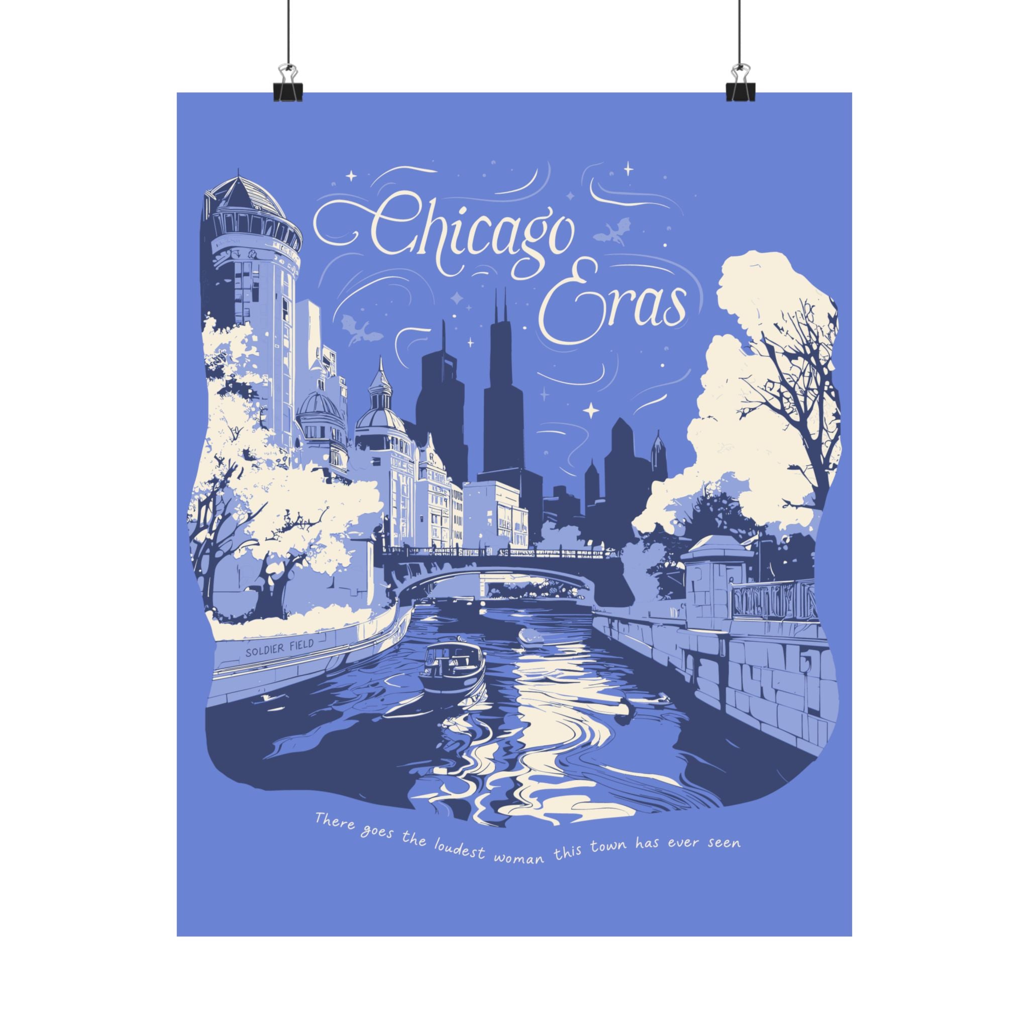 Periwinkle Eras Tour Chicago River Walk Poster