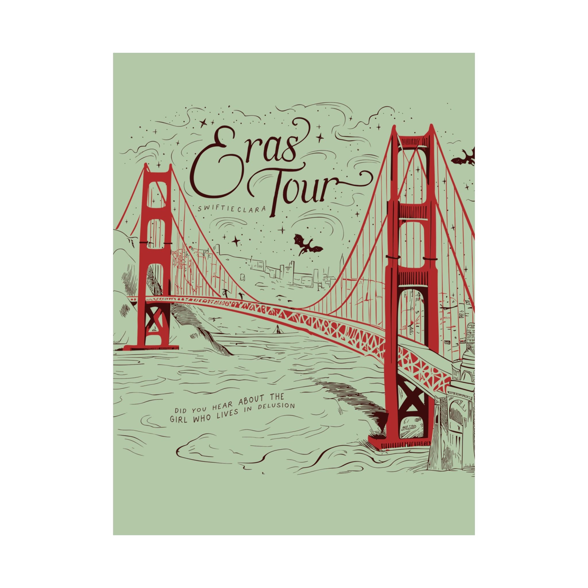 Santa Clara Era Tour Golden Gate Bridge Green Poster