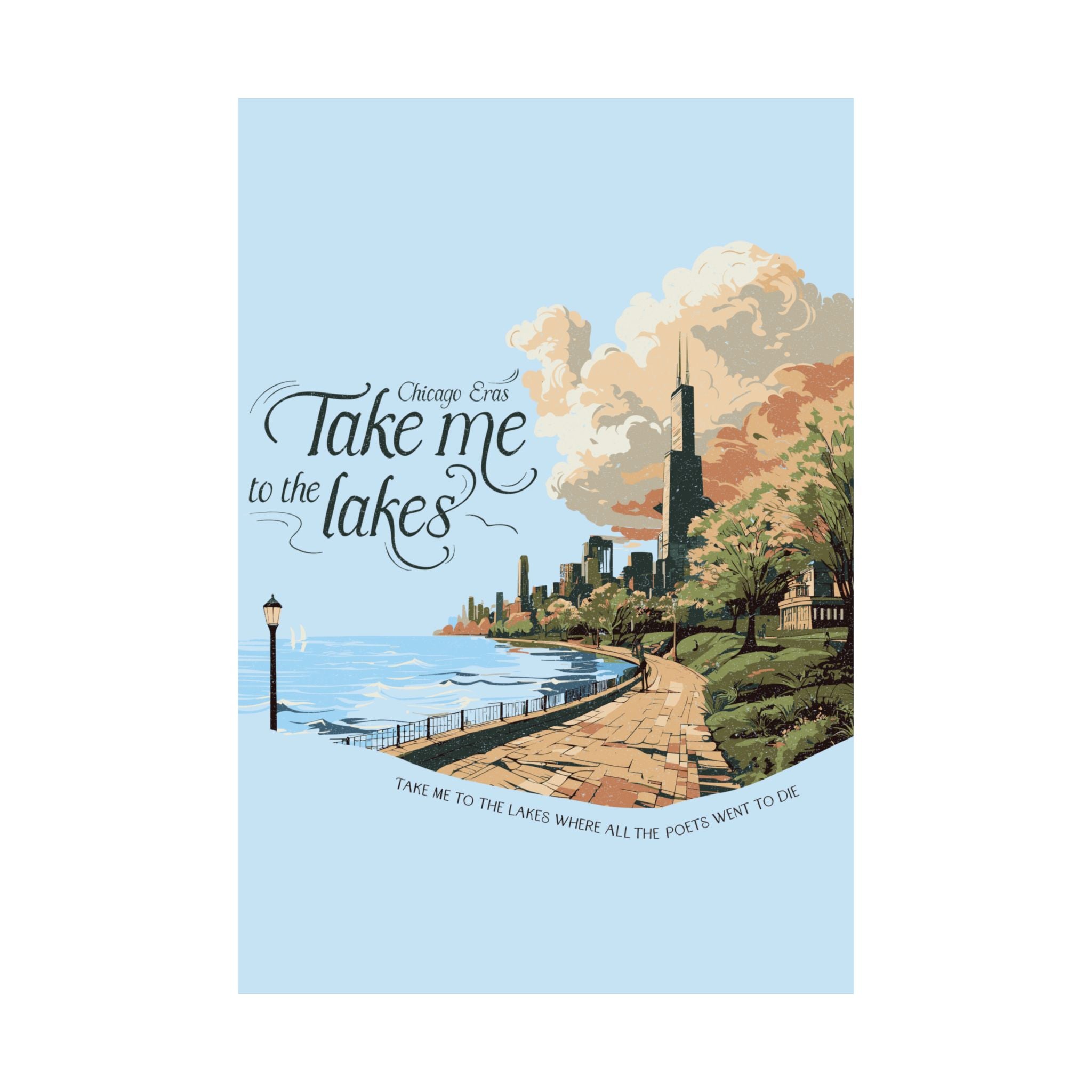 Light Blue Chicago Eras The Lakes Night One Poster