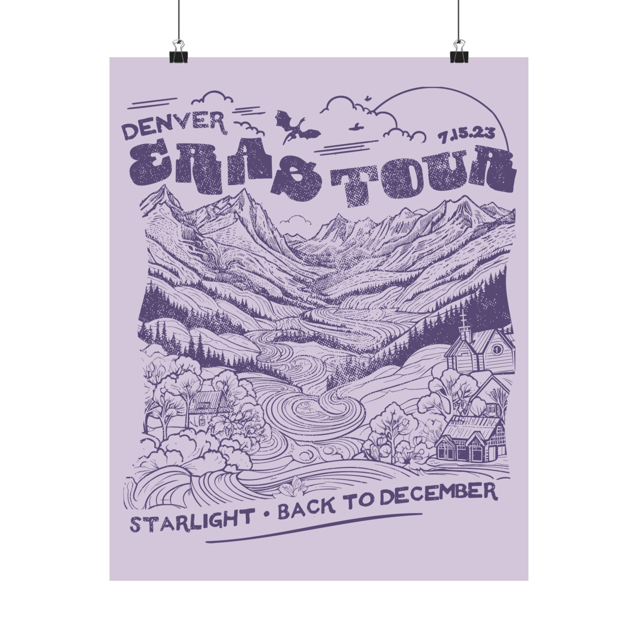 Orchid Denver Night Two Purple Mountains Poster