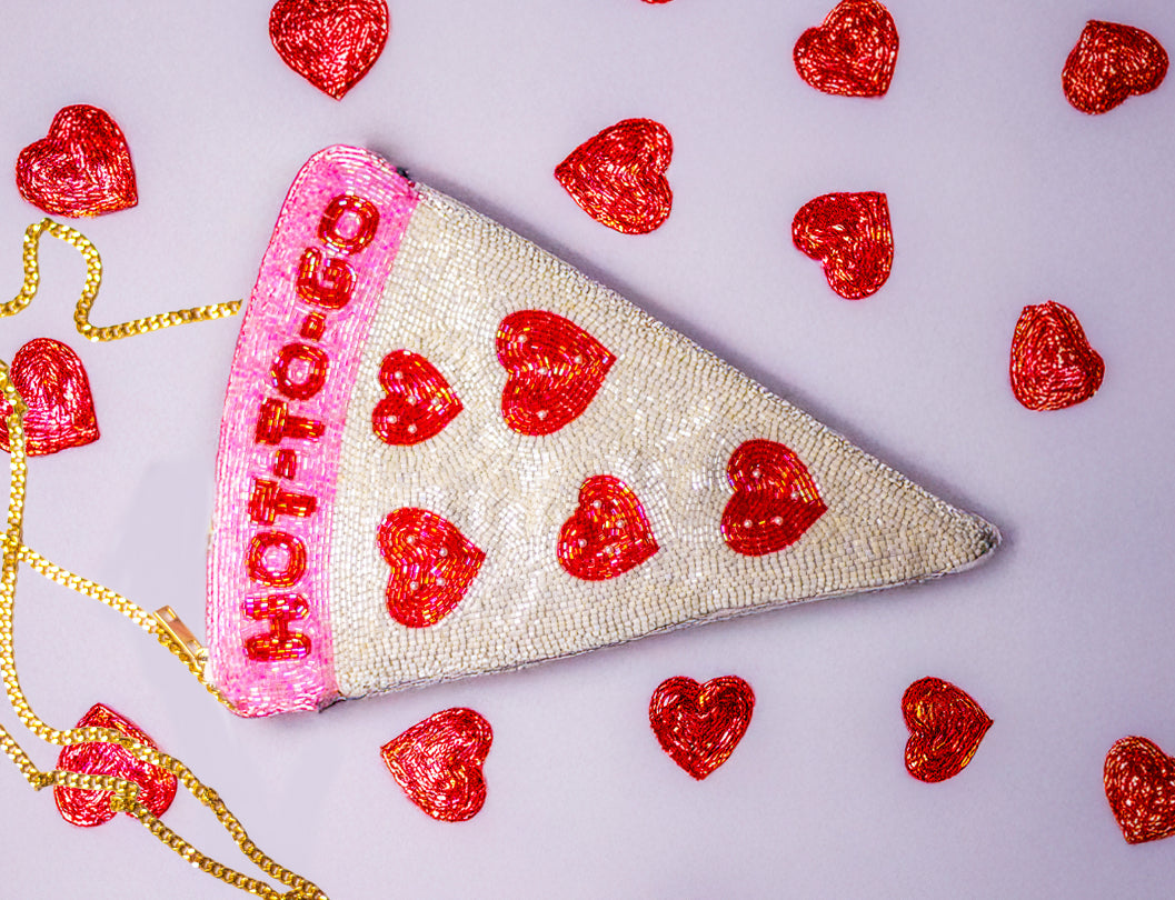 Hot-To-Go Beaded Pizza Purse