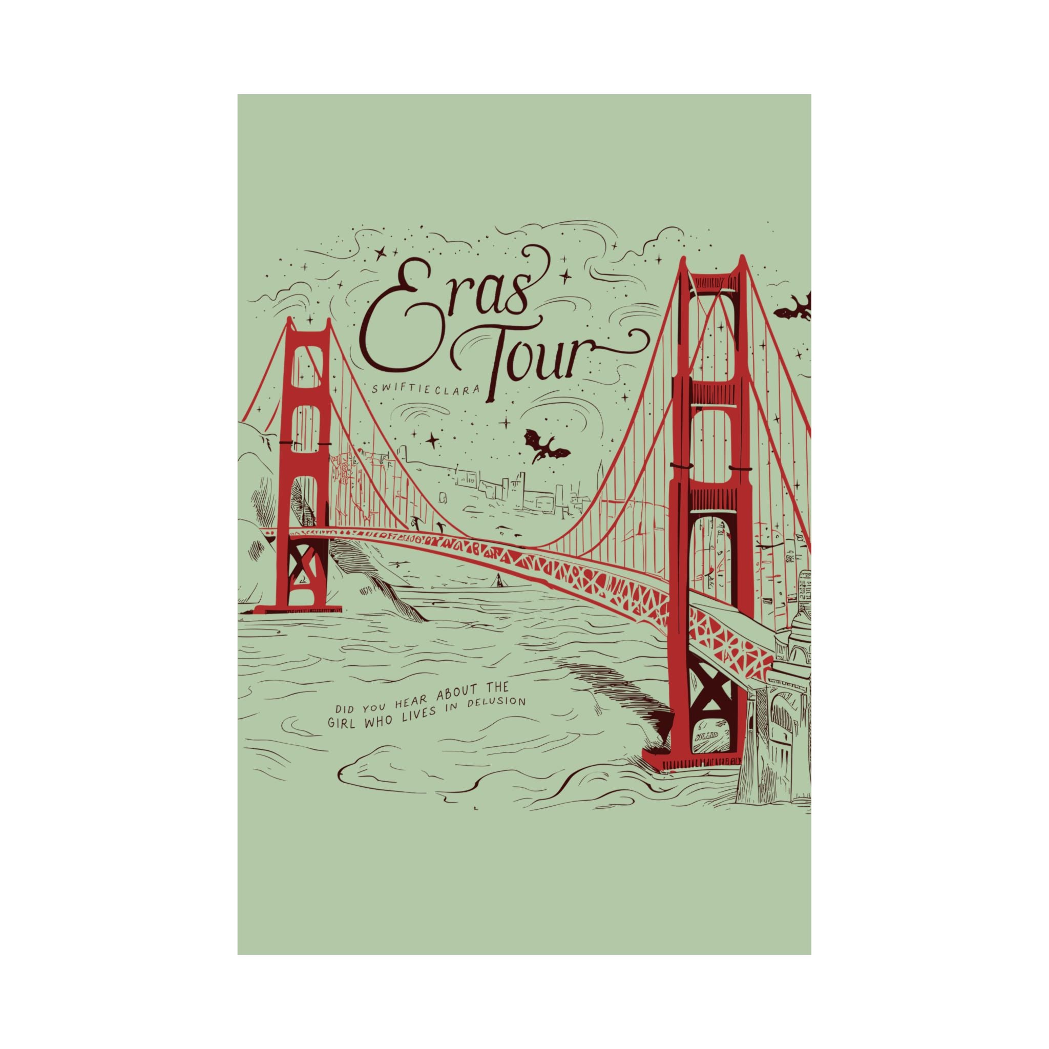 Santa Clara Era Tour Golden Gate Bridge Green Poster