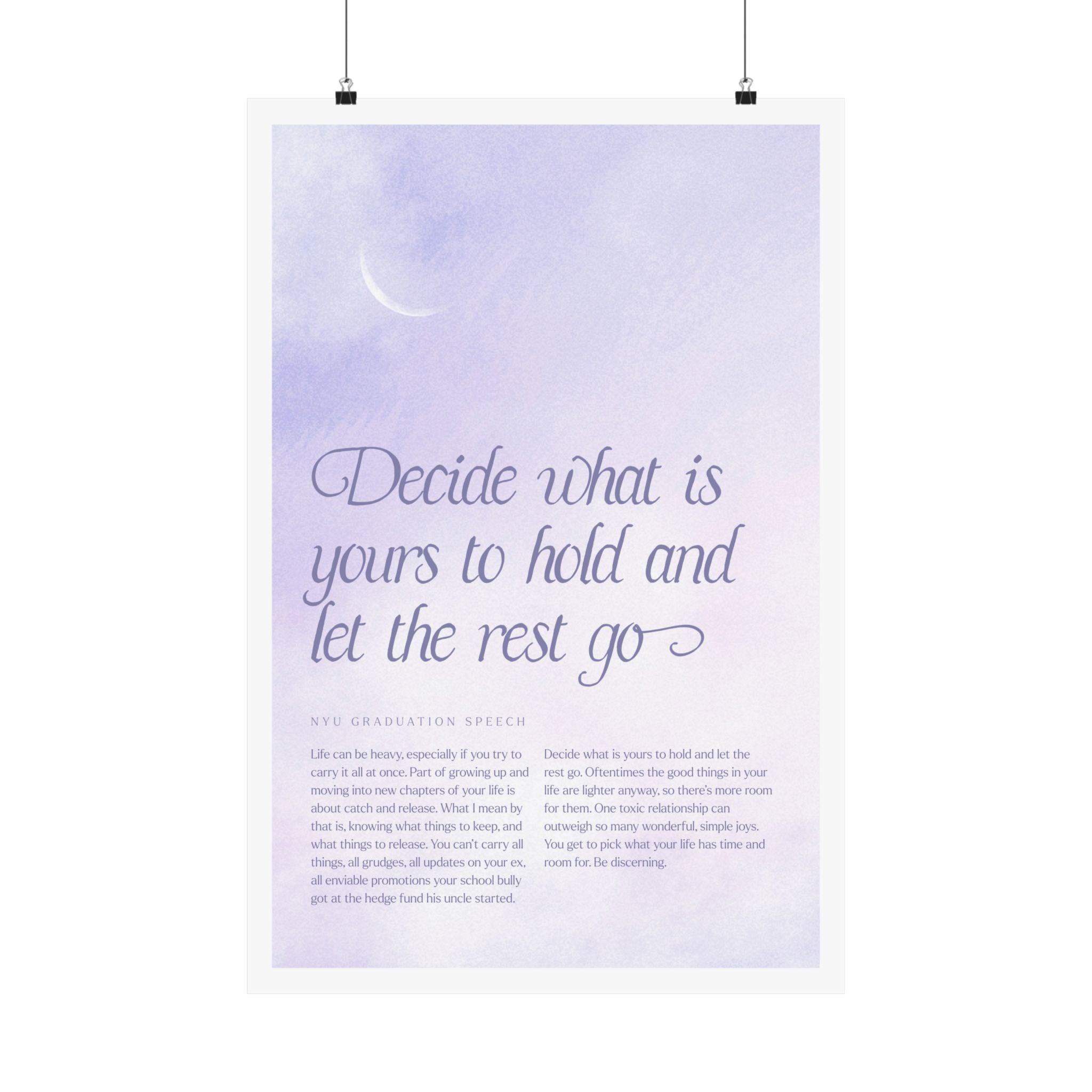 NYU Graduation Speech Poster