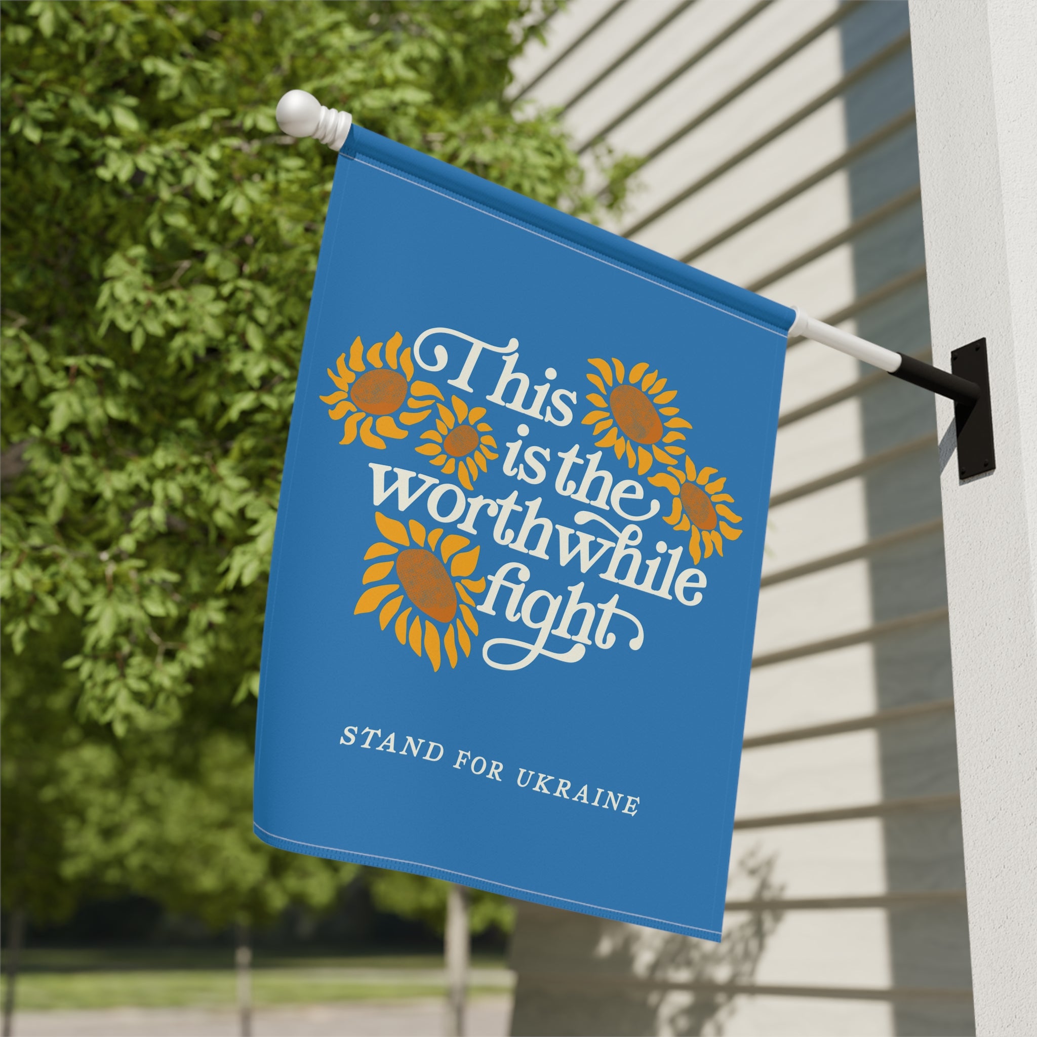 This is the Worthwhile Fight Garden Flag Banner