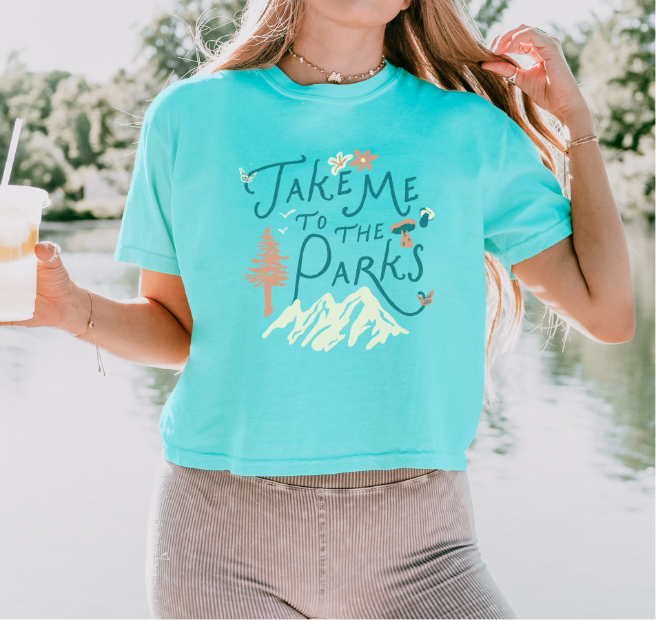 Take Me To The Parks Comfort Colors Crop Tee