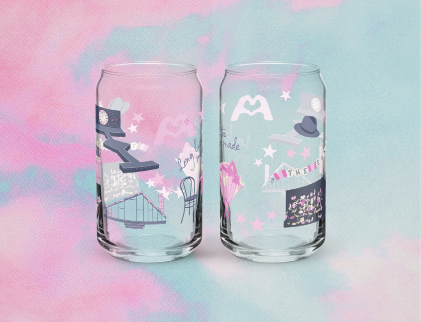 Eras Collage Drinking Glass