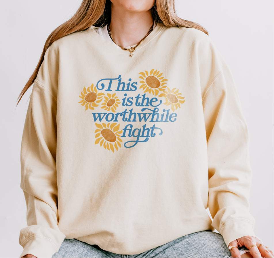 This is the Worthwhile Fight Lightweight Crewneck