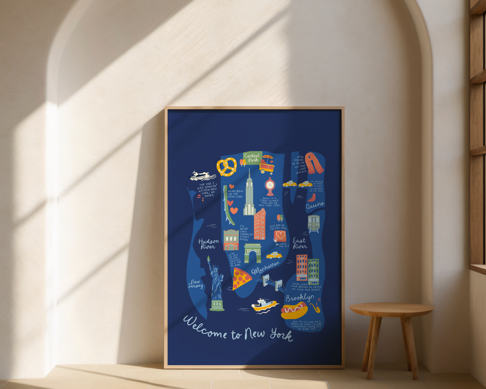 Navy New York City Lyrical Poster