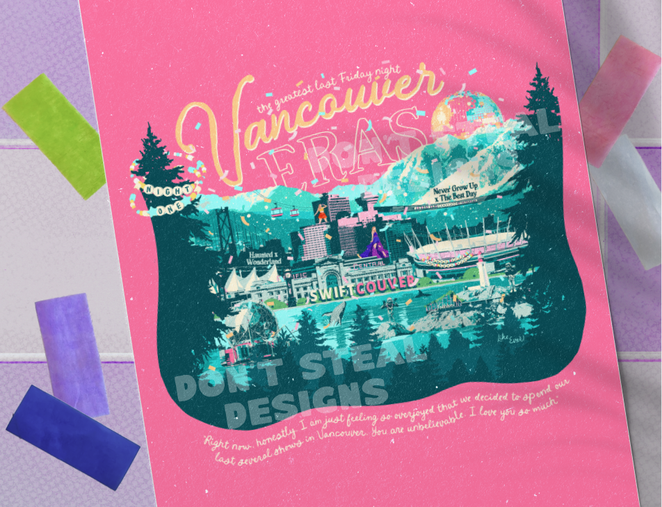 Pink Vancouver Eras Night One Poster