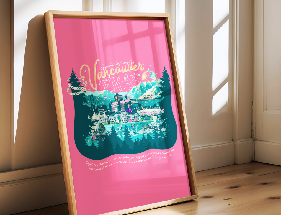 Pink Vancouver Eras Night One Poster