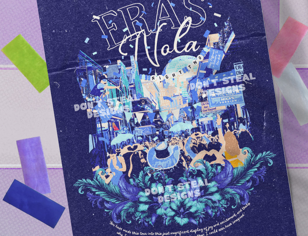 Navy New Orleans Eras Night Two Bourbon Street Poster