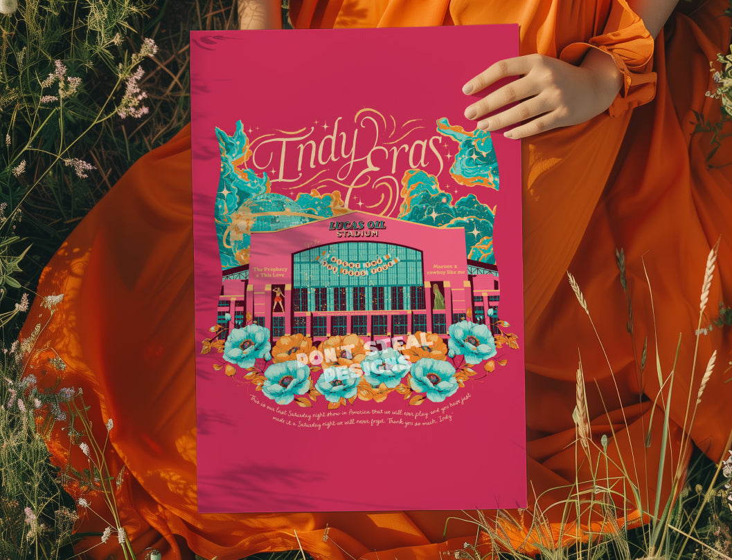 Pink Indianapolis Eras Night Two Lucas Oil Stadium Poster