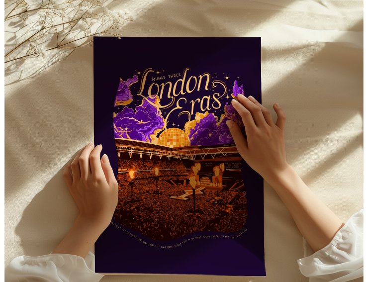 Purple Night Three London Eras Wembley Stadium Poster