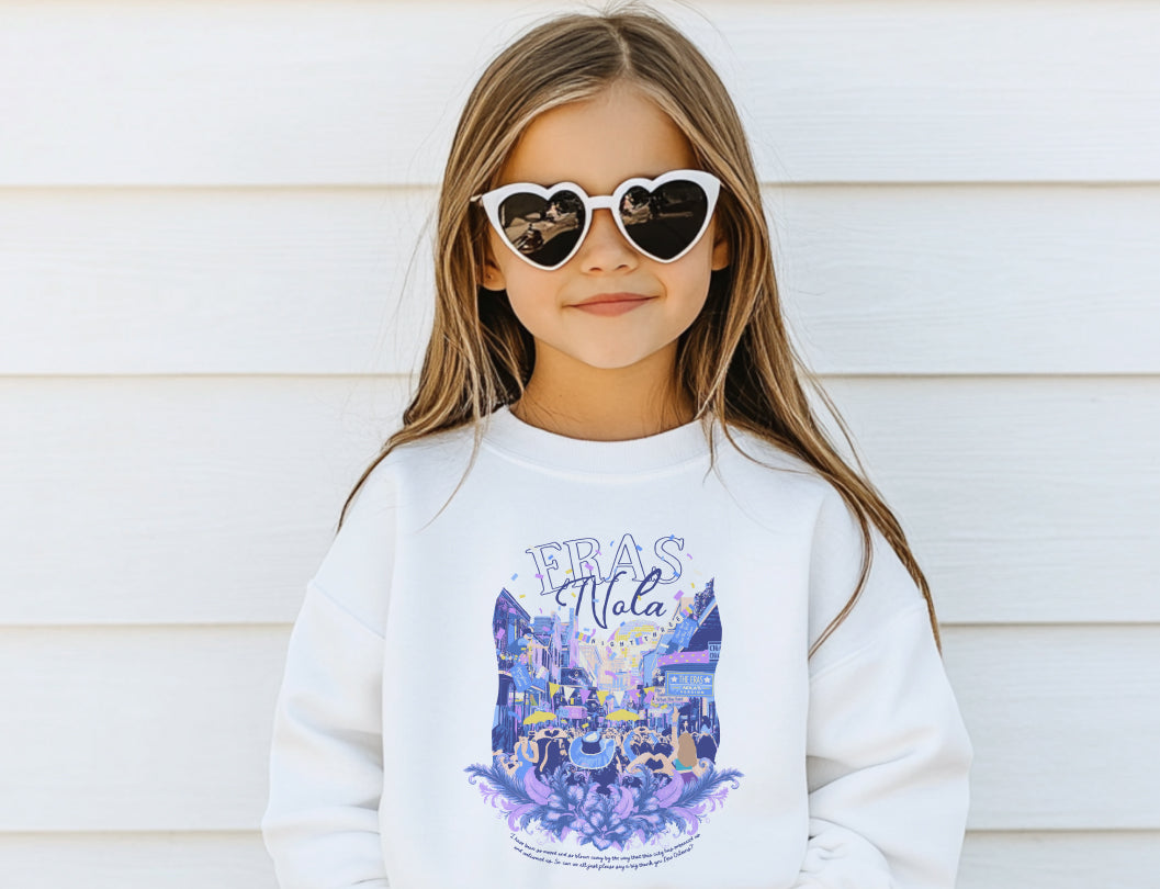 Kid's New Orleans Eras Night Three Bourbon Street Crewneck Sweatshirt